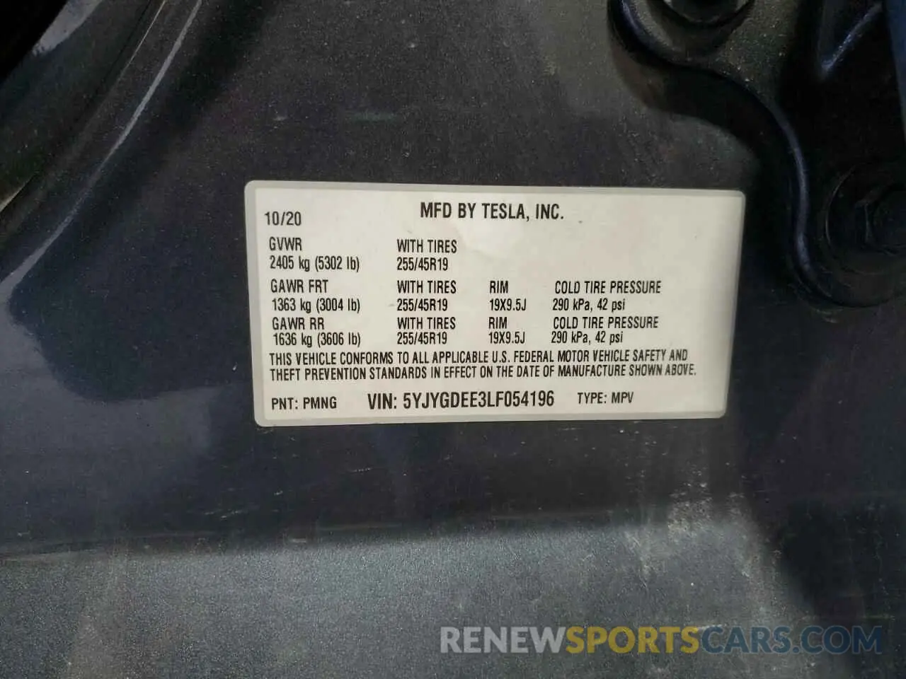 13 Фотография поврежденного автомобиля 5YJYGDEE3LF054196 TESLA MODEL Y 2020