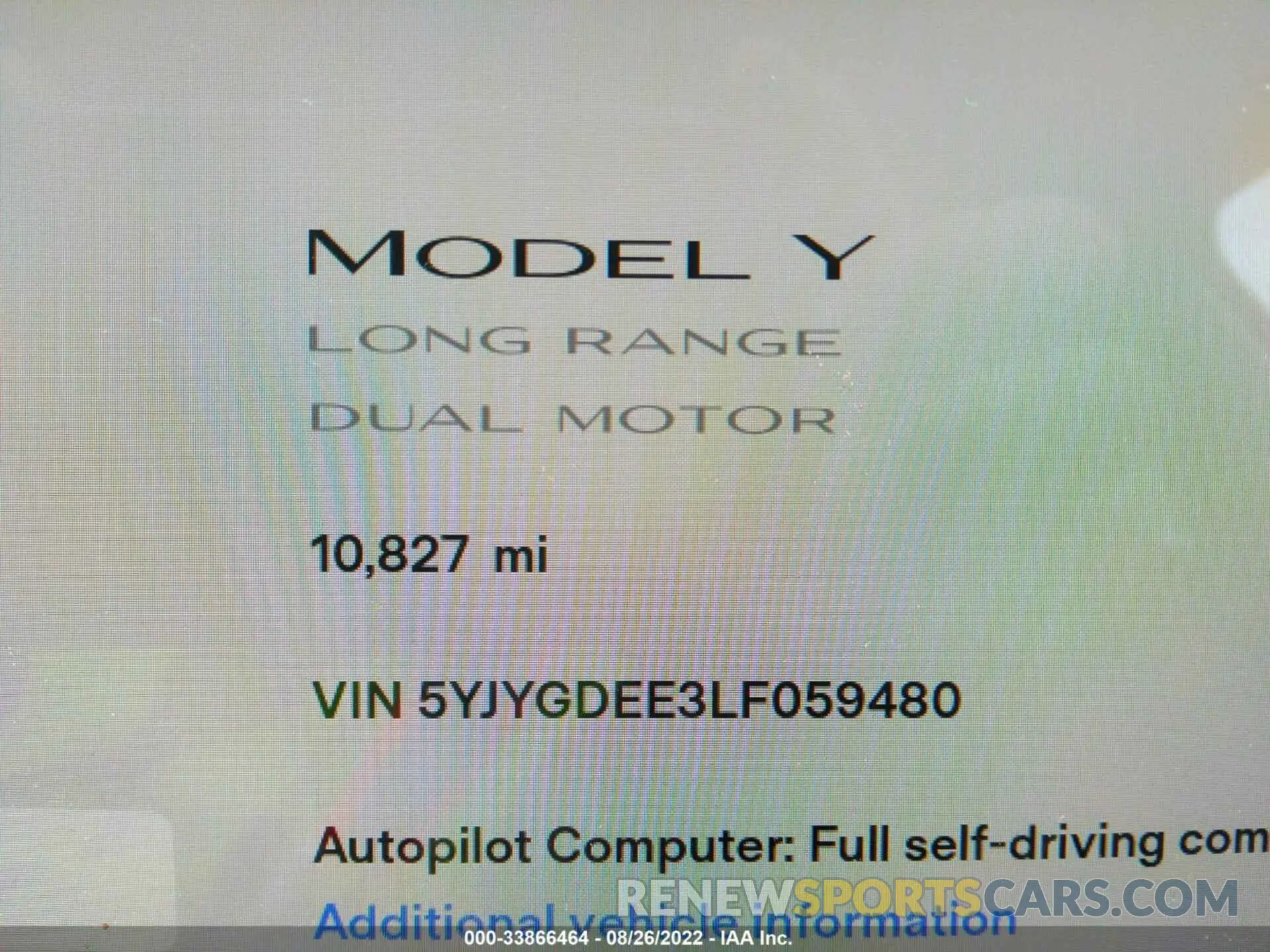 7 Photograph of a damaged car 5YJYGDEE3LF059480 TESLA MODEL Y 2020
