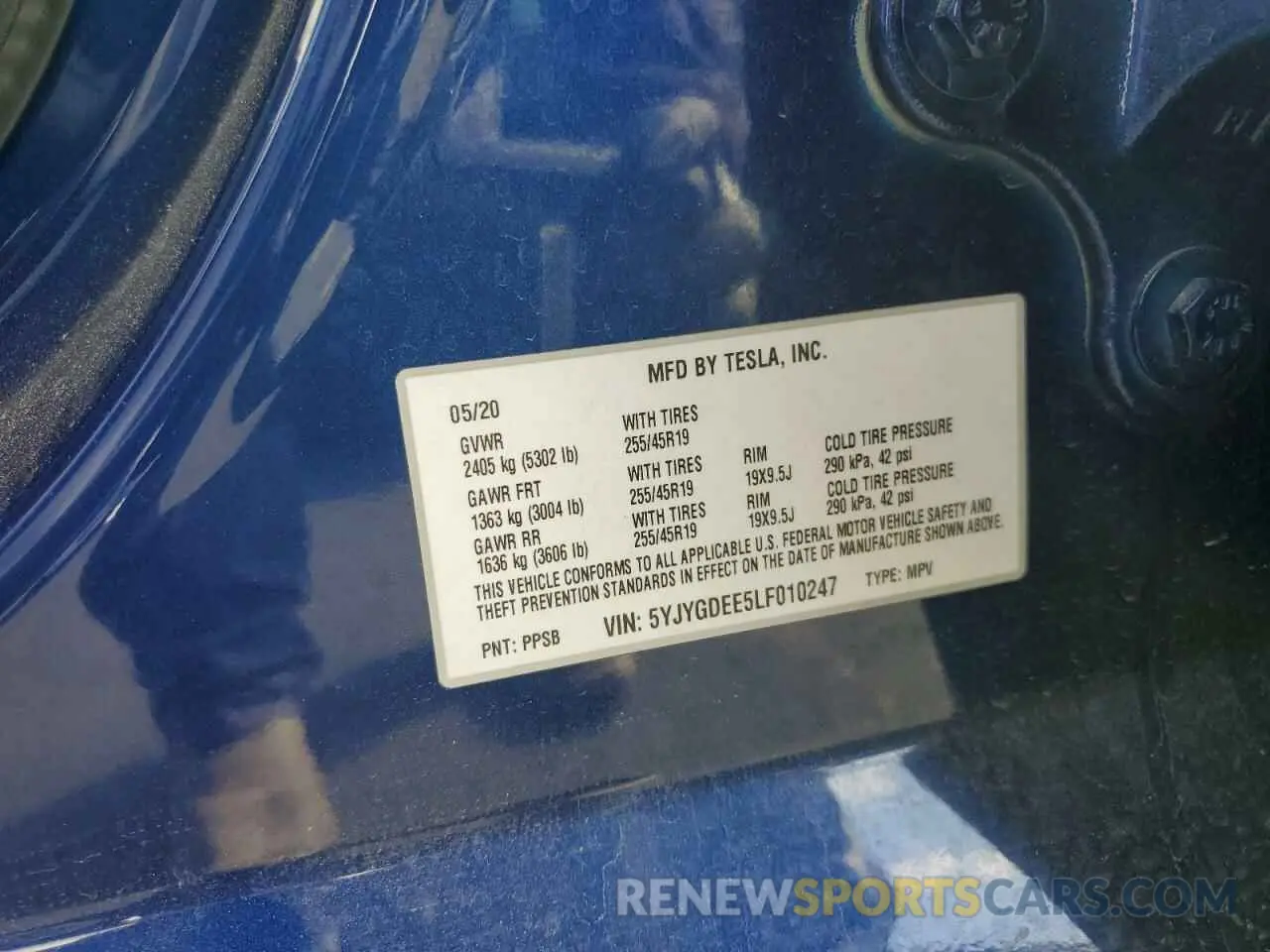 13 Фотография поврежденного автомобиля 5YJYGDEE5LF010247 TESLA MODEL Y 2020