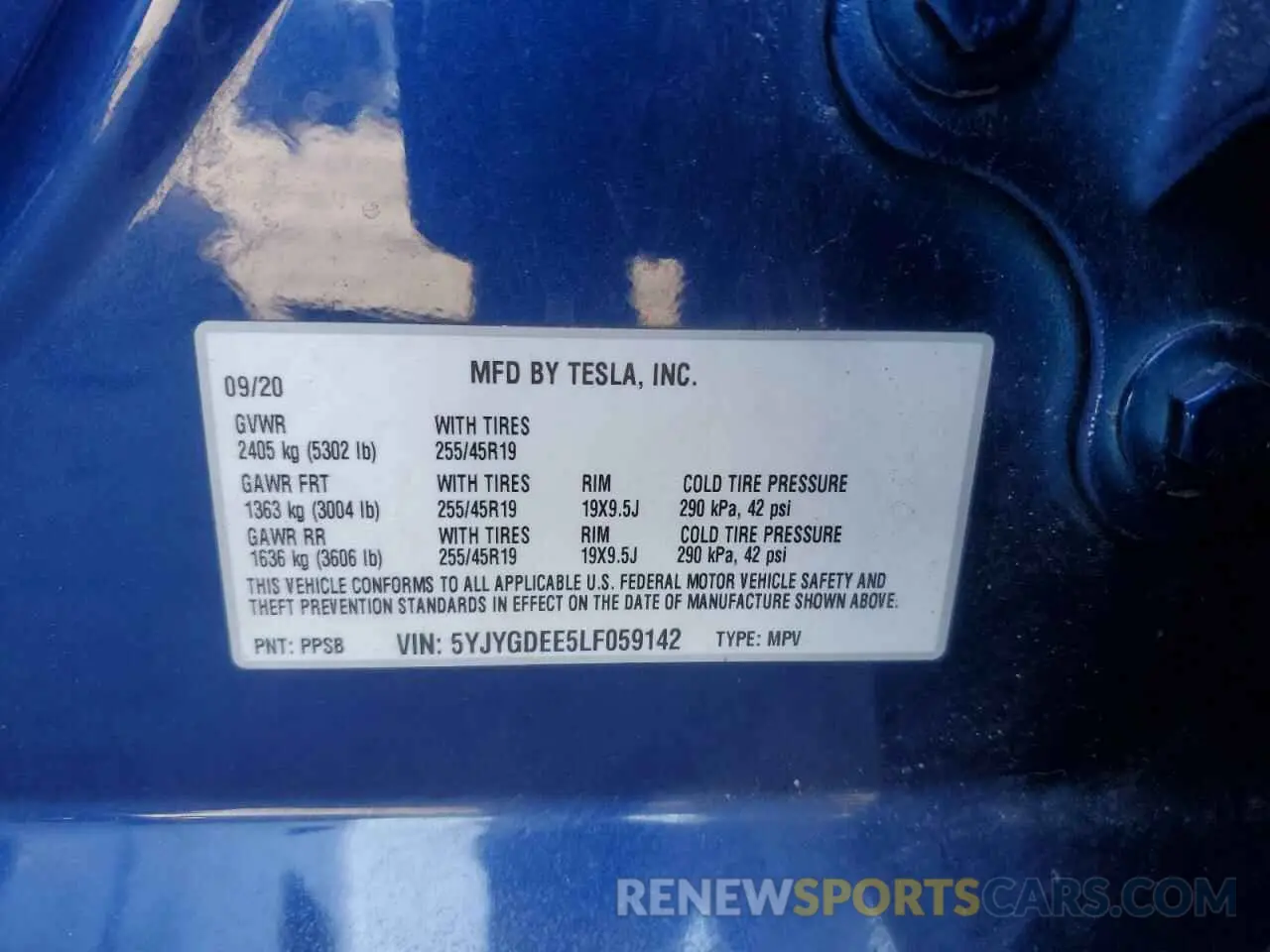 14 Фотография поврежденного автомобиля 5YJYGDEE5LF059142 TESLA MODEL Y 2020