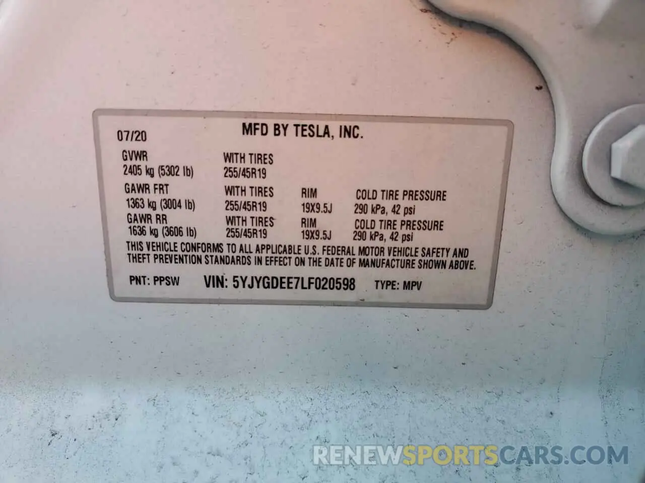 13 Фотография поврежденного автомобиля 5YJYGDEE7LF020598 TESLA MODEL Y 2020