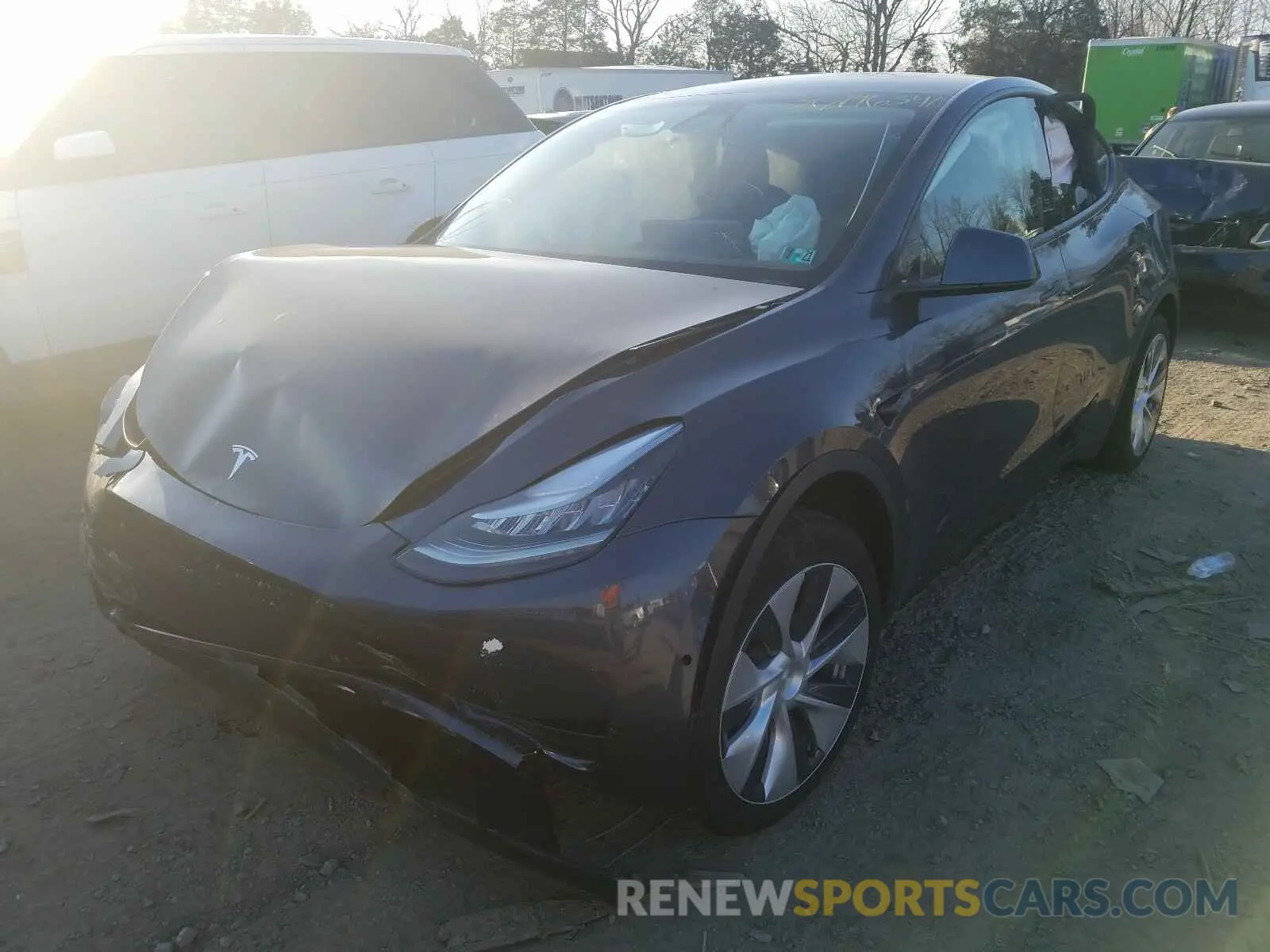 2 Photograph of a damaged car 5YJYGDEE8LF006144 TESLA MODEL Y 2020