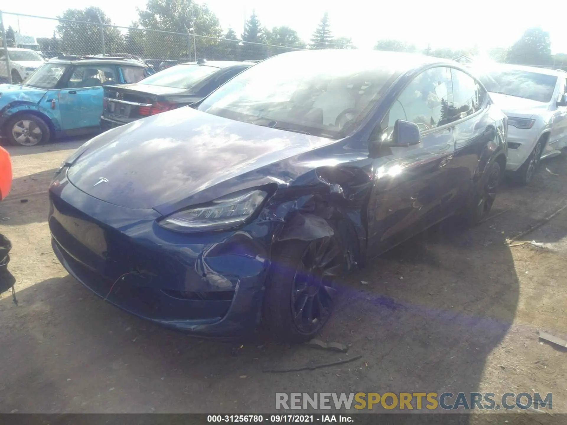 2 Photograph of a damaged car 5YJYGDEE8LF021484 TESLA MODEL Y 2020