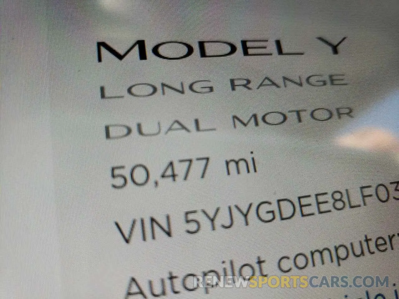 8 Photograph of a damaged car 5YJYGDEE8LF031495 TESLA MODEL Y 2020