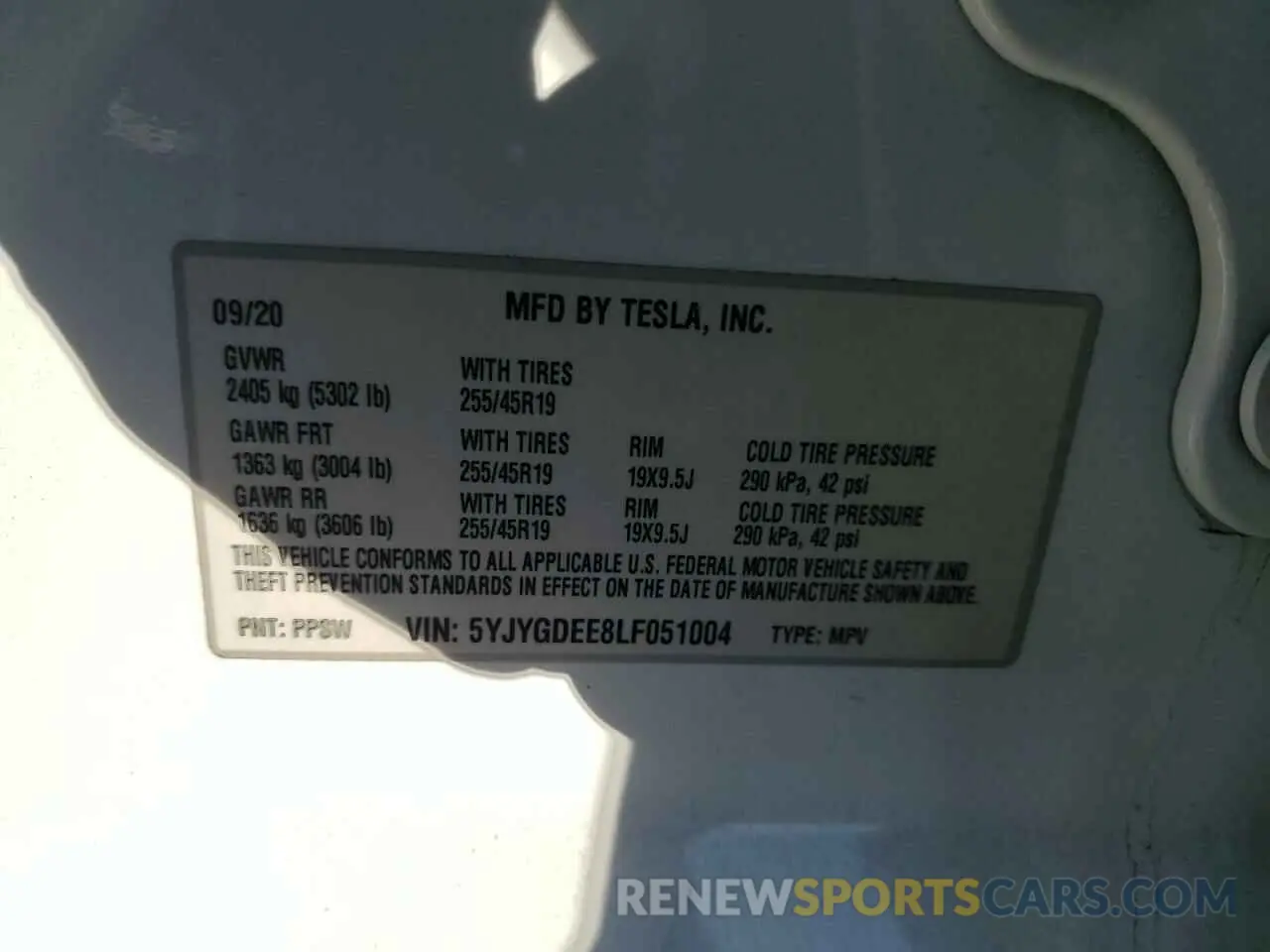 14 Фотография поврежденного автомобиля 5YJYGDEE8LF051004 TESLA MODEL Y 2020