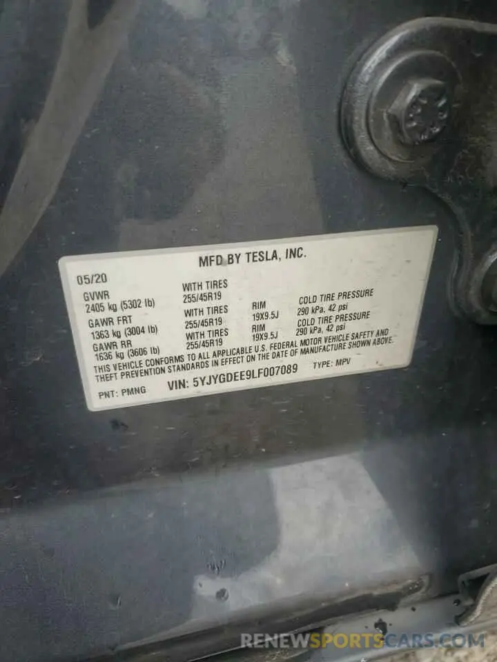 14 Photograph of a damaged car 5YJYGDEE9LF007089 TESLA MODEL Y 2020