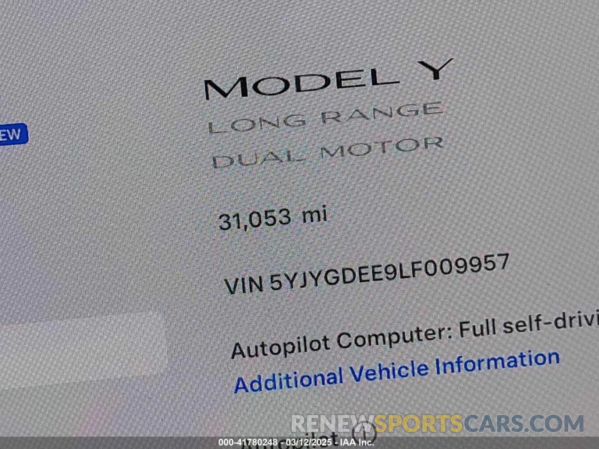 16 Photograph of a damaged car 5YJYGDEE9LF009957 TESLA MODEL Y 2020