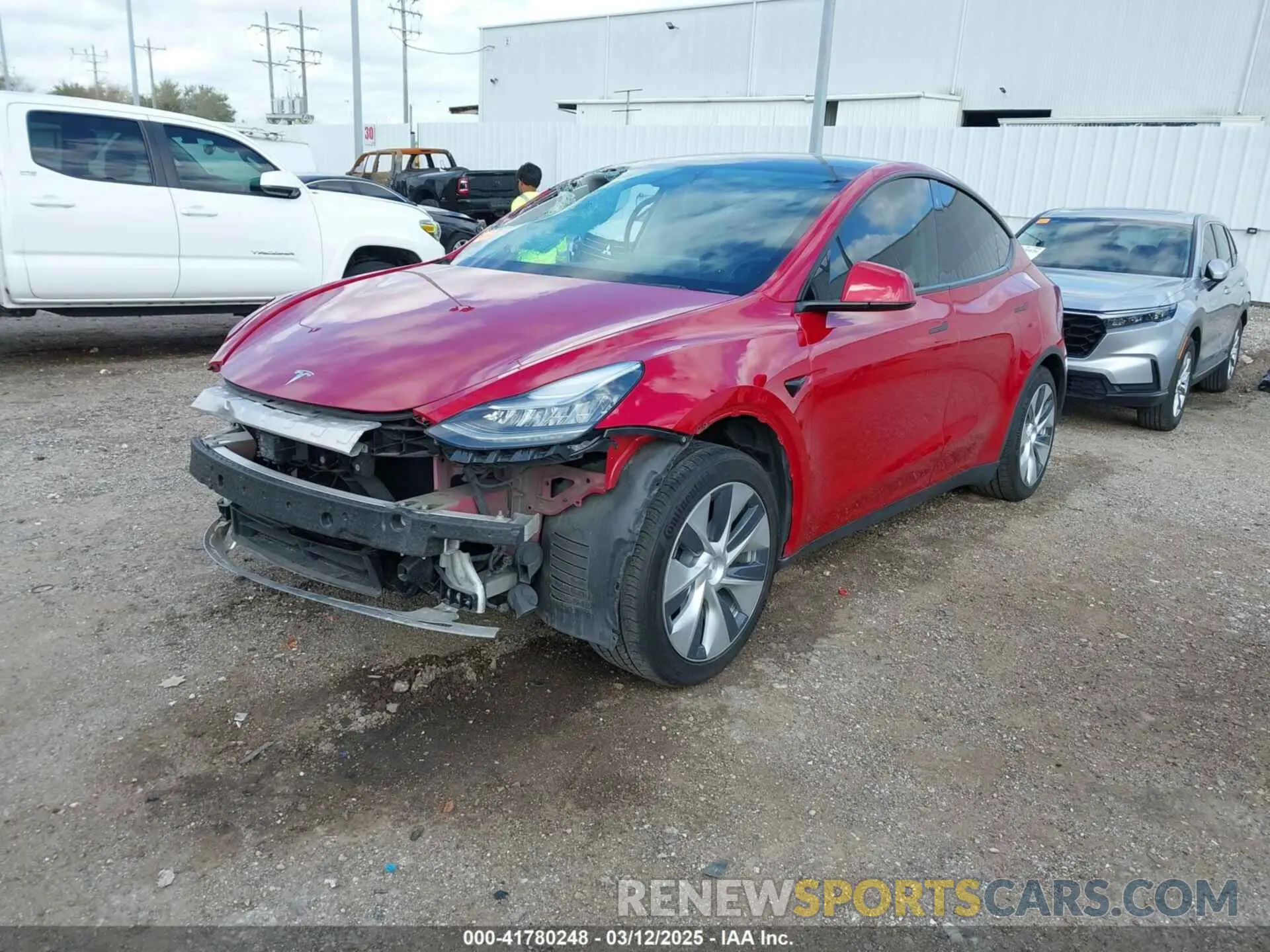 2 Photograph of a damaged car 5YJYGDEE9LF009957 TESLA MODEL Y 2020