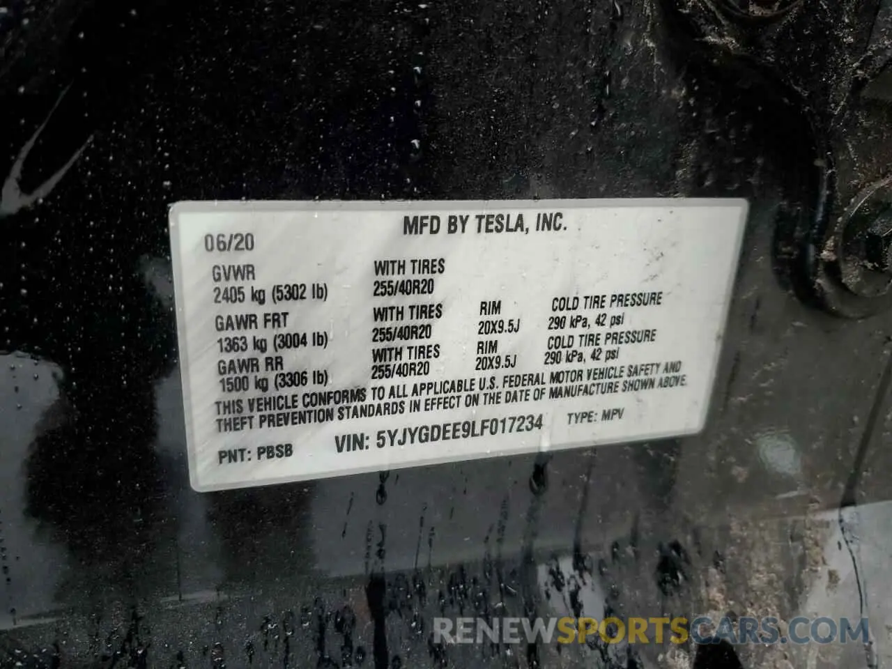 12 Photograph of a damaged car 5YJYGDEE9LF017234 TESLA MODEL Y 2020