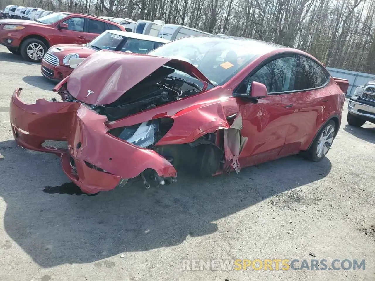 1 Фотография поврежденного автомобиля 5YJYGDEEXLF013726 TESLA MODEL Y 2020