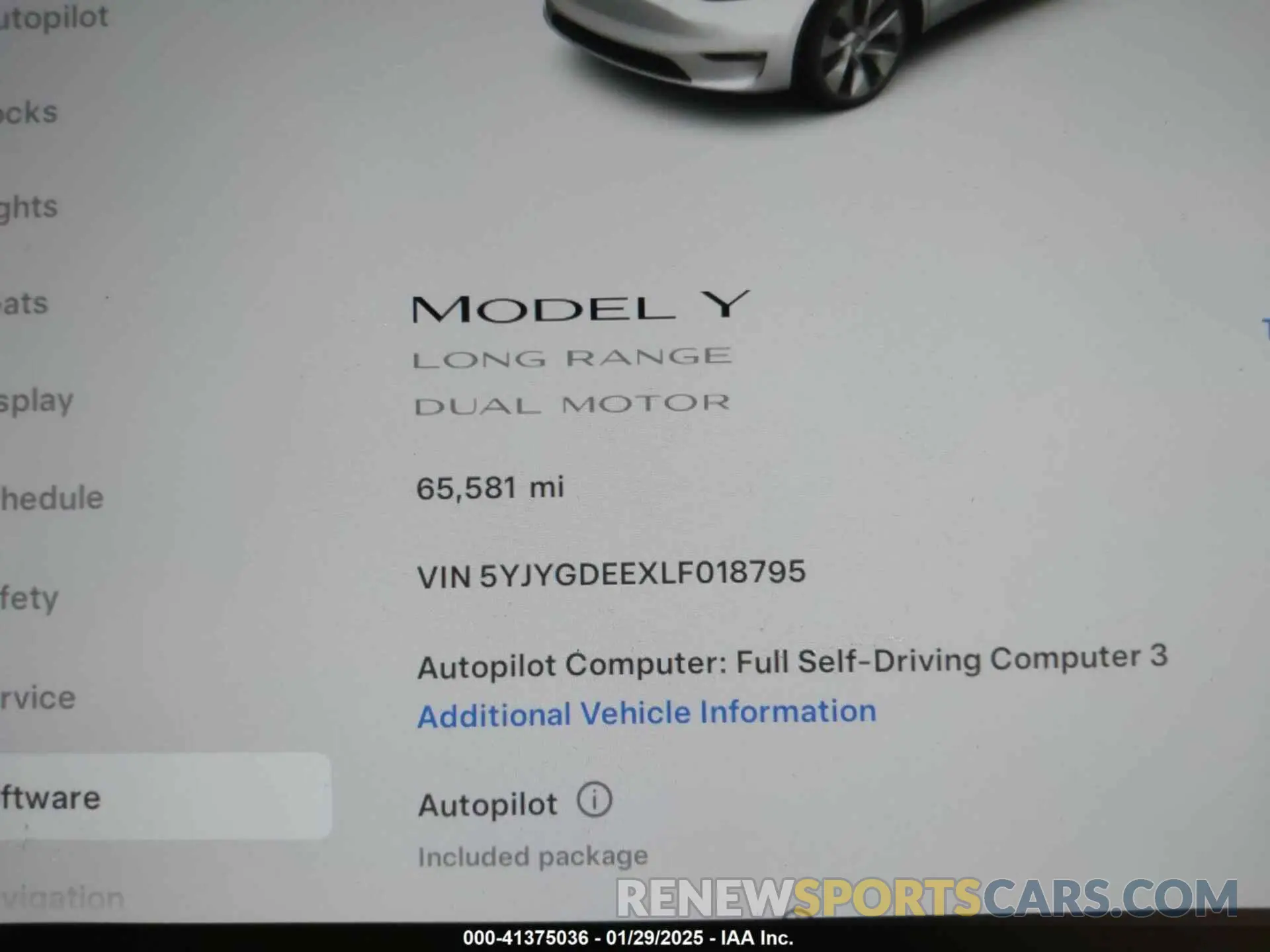 7 Photograph of a damaged car 5YJYGDEEXLF018795 TESLA MODEL Y 2020