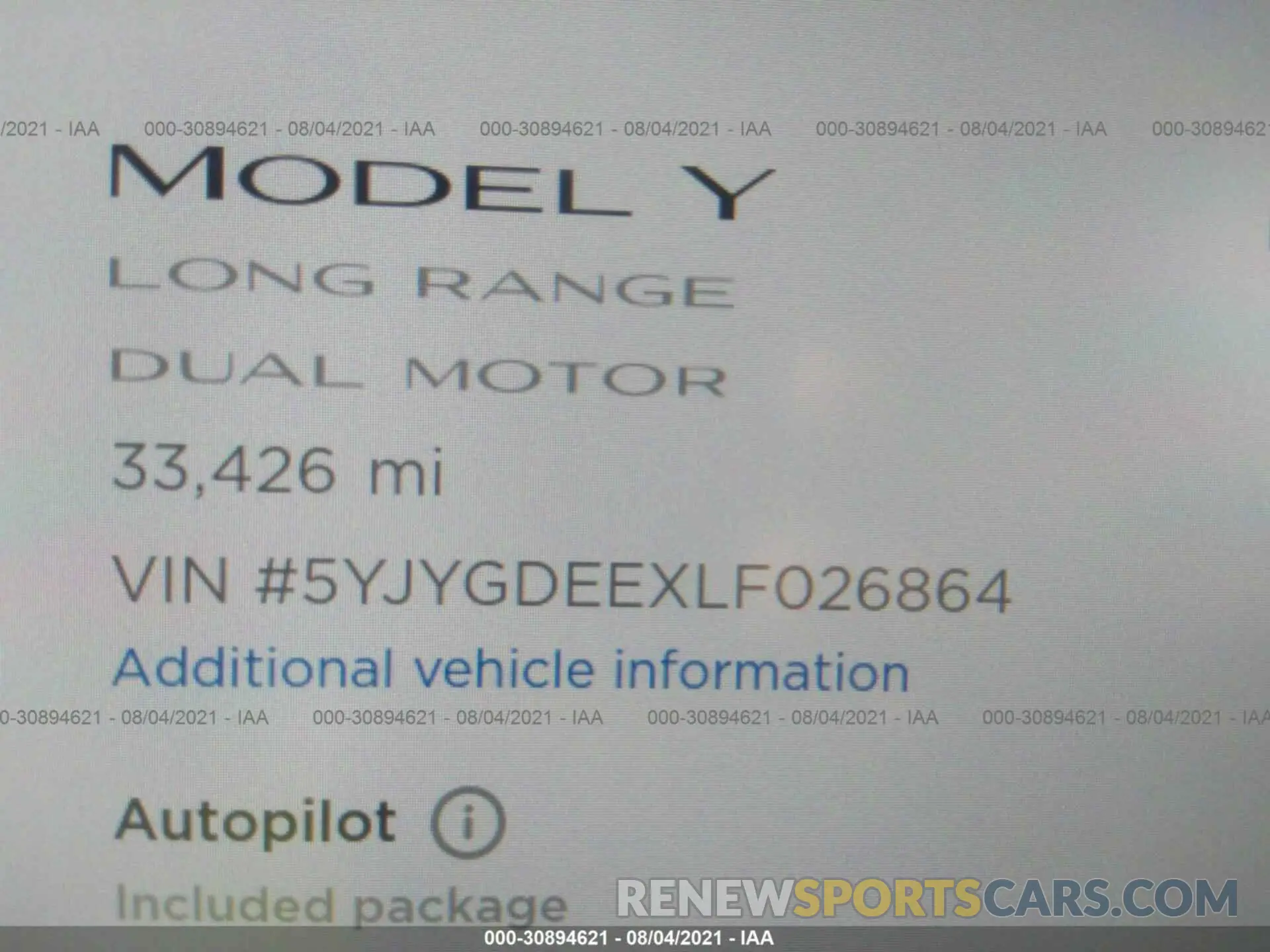 7 Photograph of a damaged car 5YJYGDEEXLF026864 TESLA MODEL Y 2020