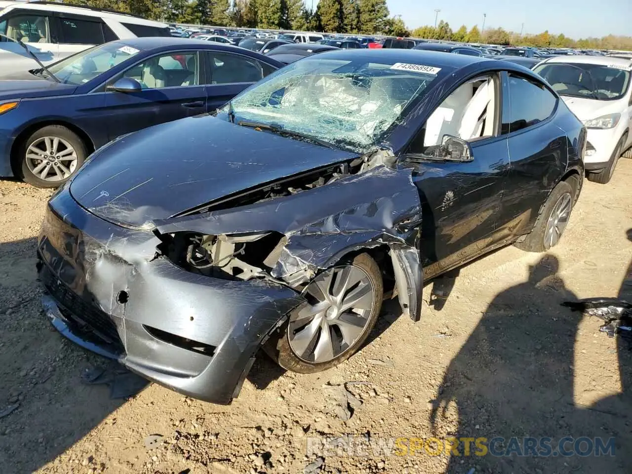 1 Photograph of a damaged car 5YJYGDEEXLF030980 TESLA MODEL Y 2020