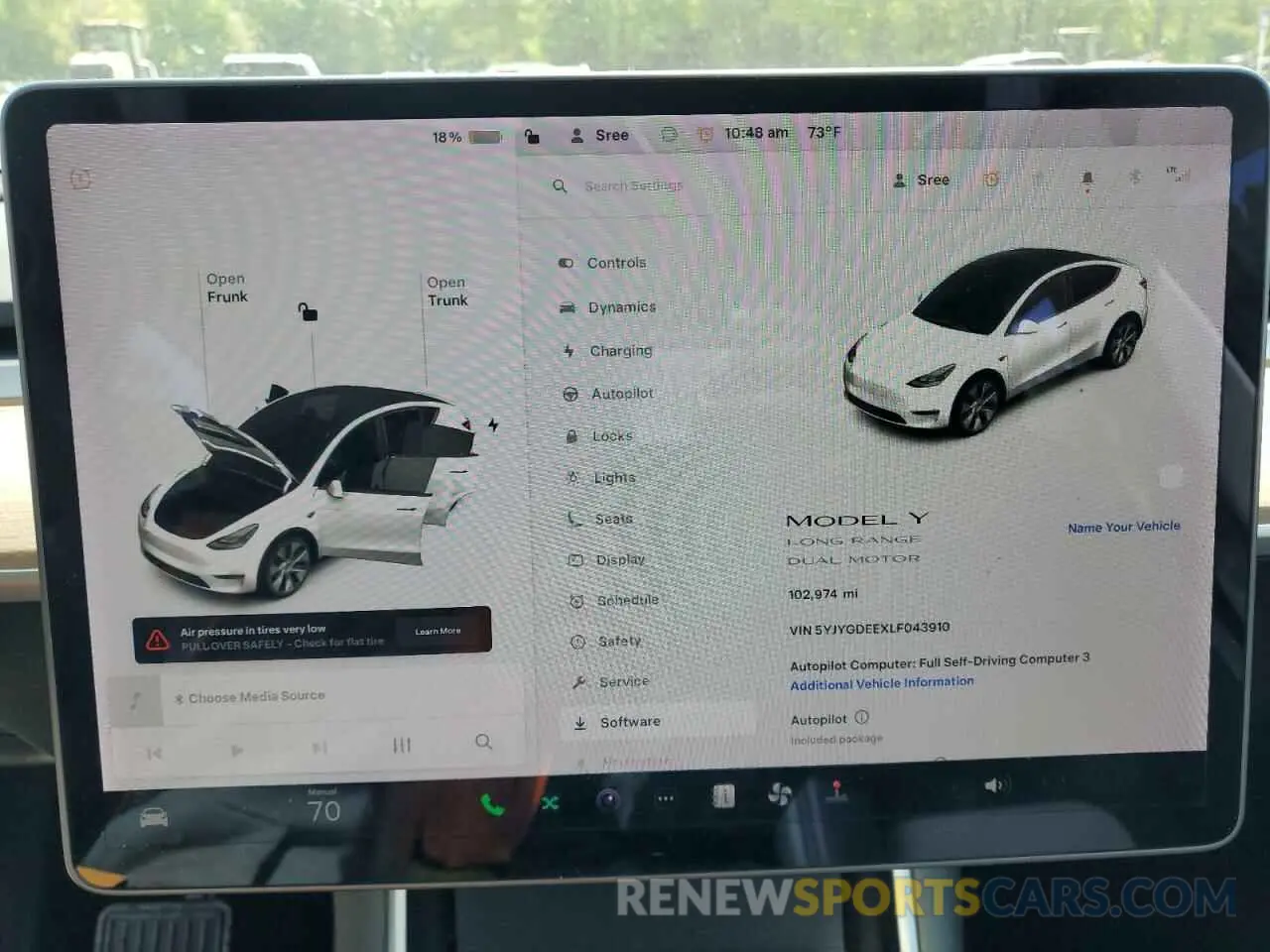 9 Фотография поврежденного автомобиля 5YJYGDEEXLF043910 TESLA MODEL Y 2020