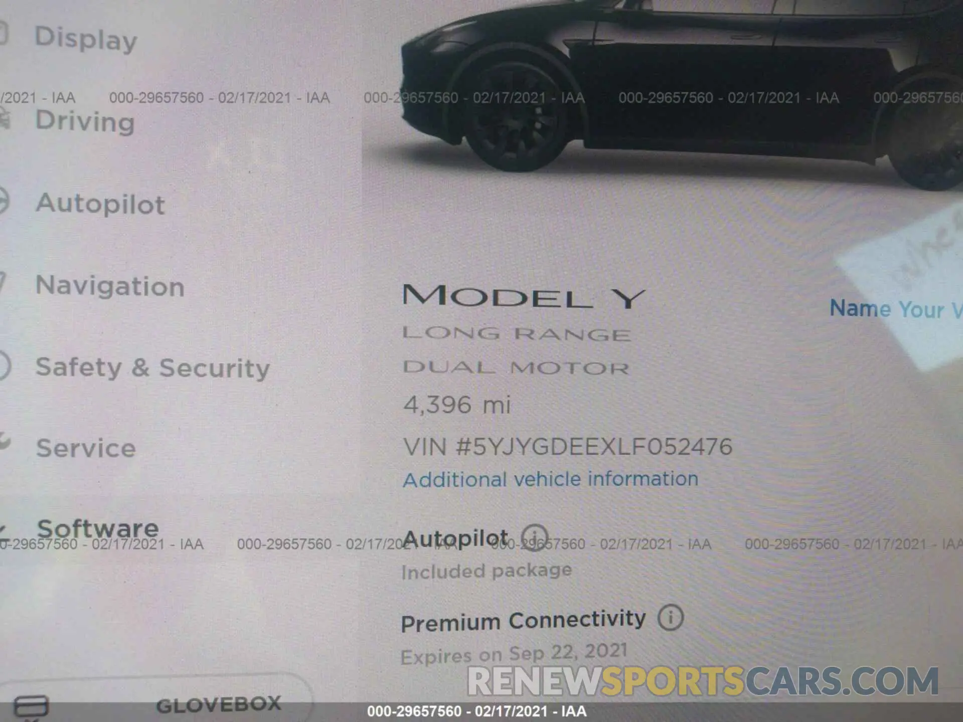 7 Photograph of a damaged car 5YJYGDEEXLF052476 TESLA MODEL Y 2020