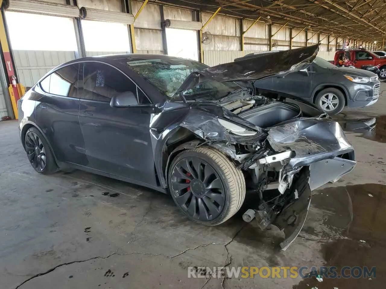 4 Photograph of a damaged car 5YJYGDEF1LF038555 TESLA MODEL Y 2020