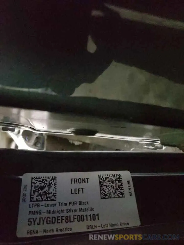 10 Photograph of a damaged car 5YJYGDEF8LF001101 TESLA MODEL Y 2020