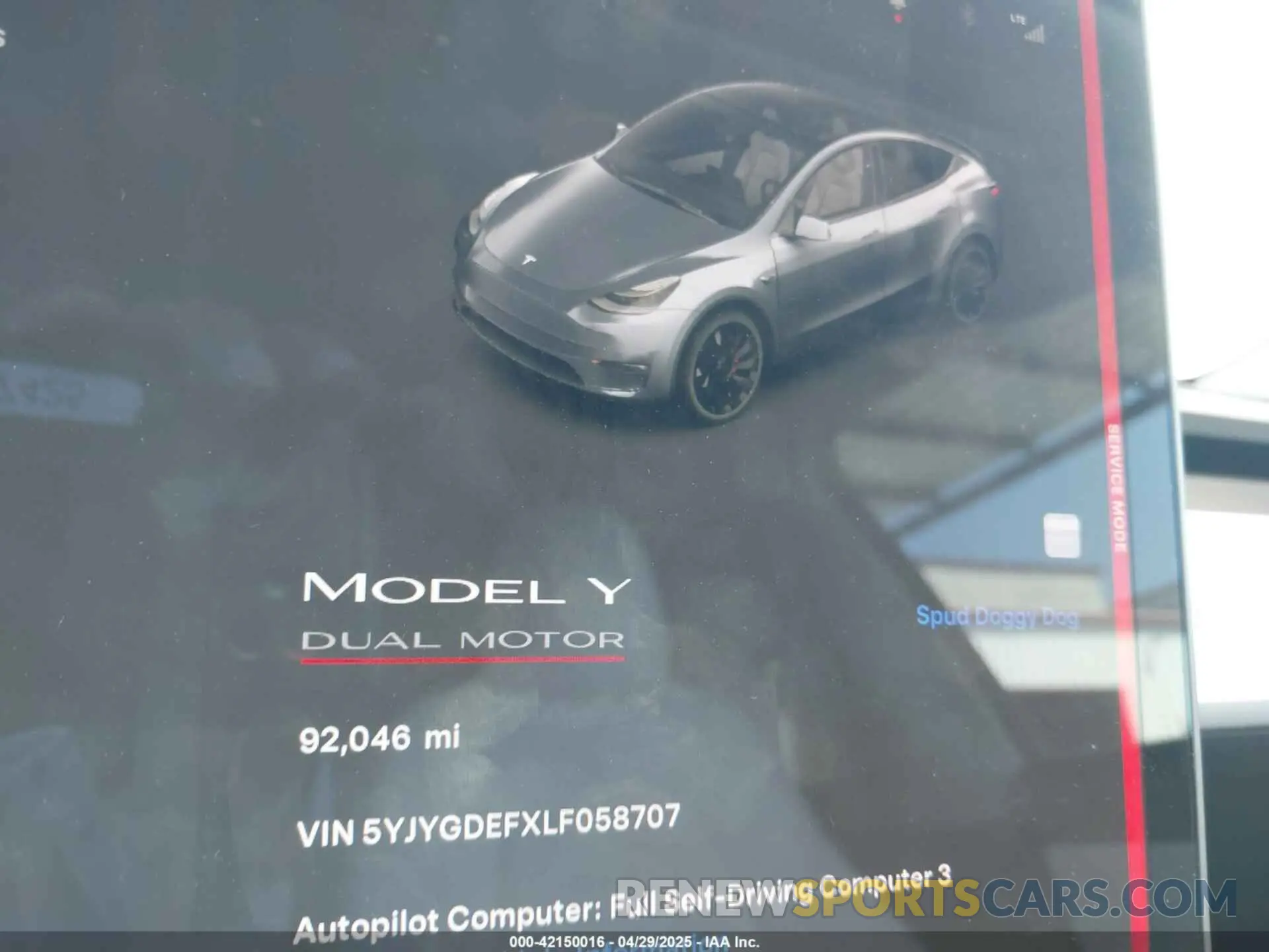 14 Фотография поврежденного автомобиля 5YJYGDEFXLF058707 TESLA MODEL Y 2020