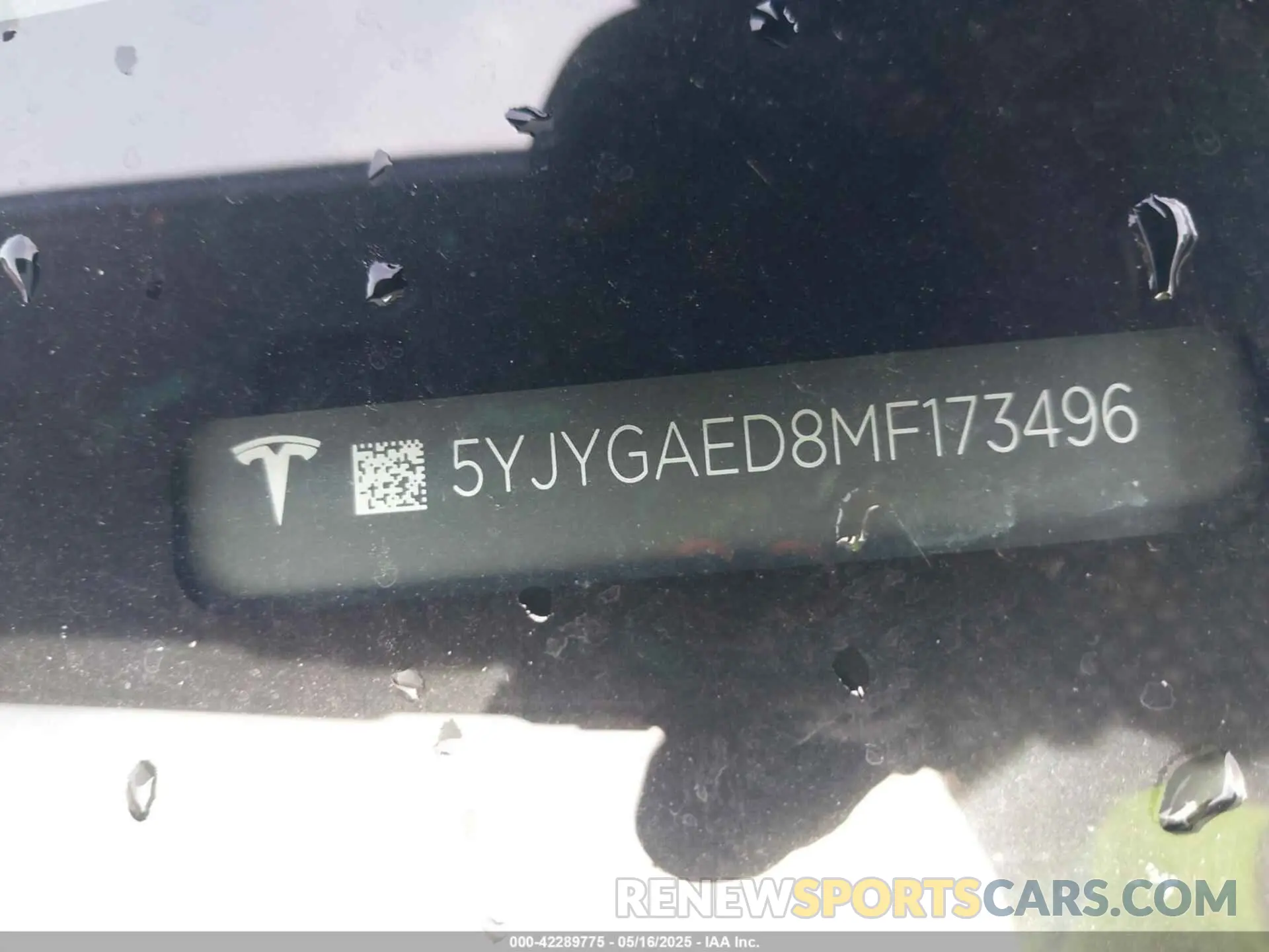 9 Фотография поврежденного автомобиля 5YJYGAED8MF173496 TESLA MODEL Y 2021