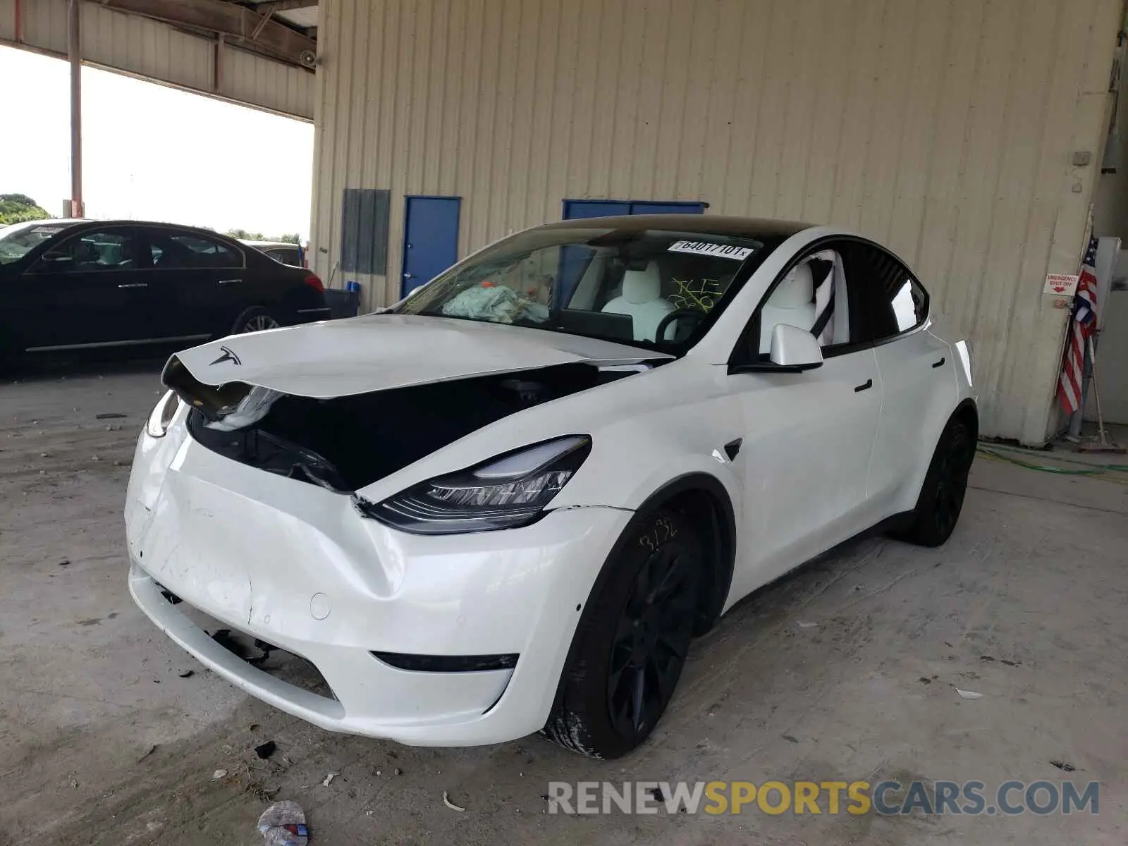 2 Фотография поврежденного автомобиля 5YJYGAEE0MF187644 TESLA MODEL Y 2021