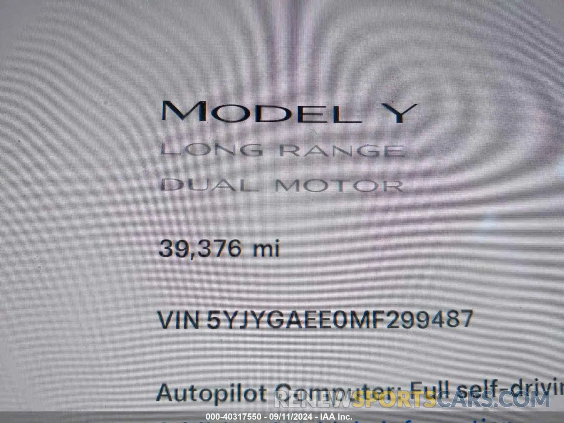 7 Фотография поврежденного автомобиля 5YJYGAEE0MF299487 TESLA MODEL Y 2021