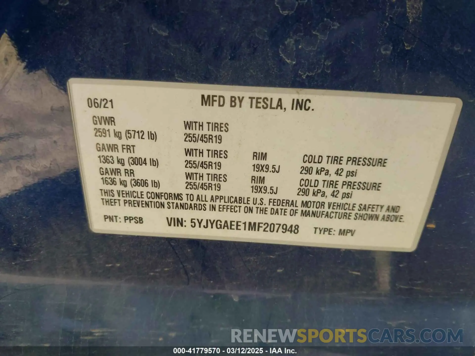 9 Photograph of a damaged car 5YJYGAEE1MF207948 TESLA MODEL Y 2021