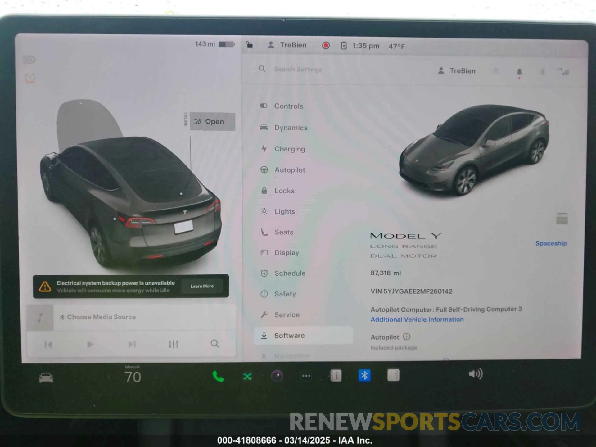 7 Фотография поврежденного автомобиля 5YJYGAEE2MF260142 TESLA MODEL Y 2021