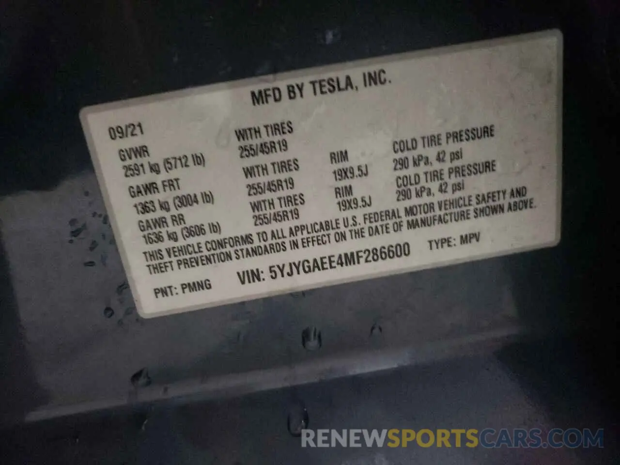 13 Photograph of a damaged car 5YJYGAEE4MF286600 TESLA MODEL Y 2021