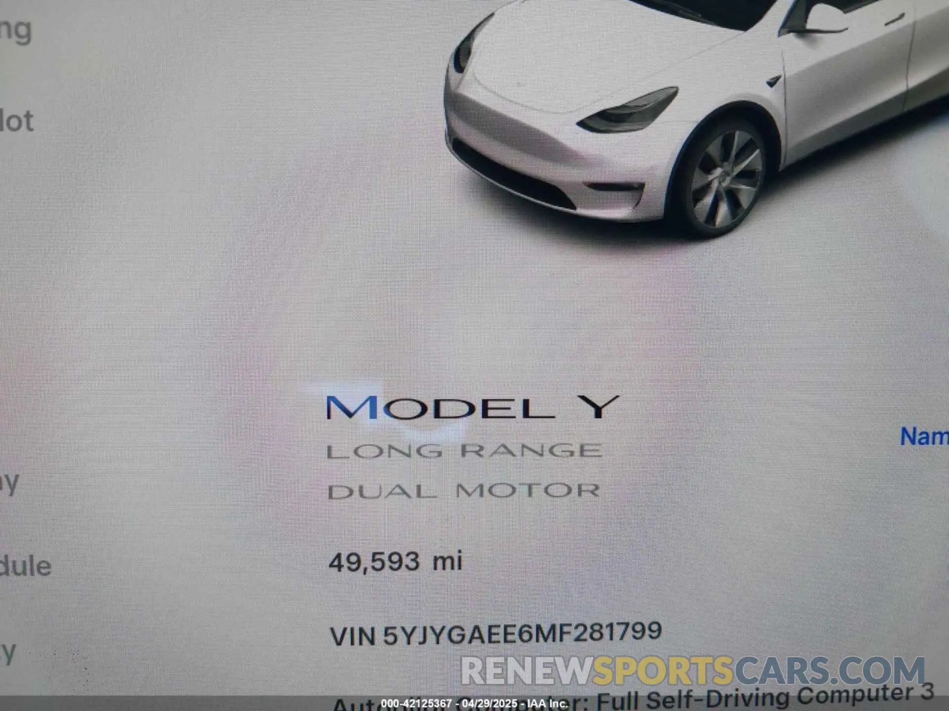 7 Photograph of a damaged car 5YJYGAEE6MF281799 TESLA MODEL Y 2021
