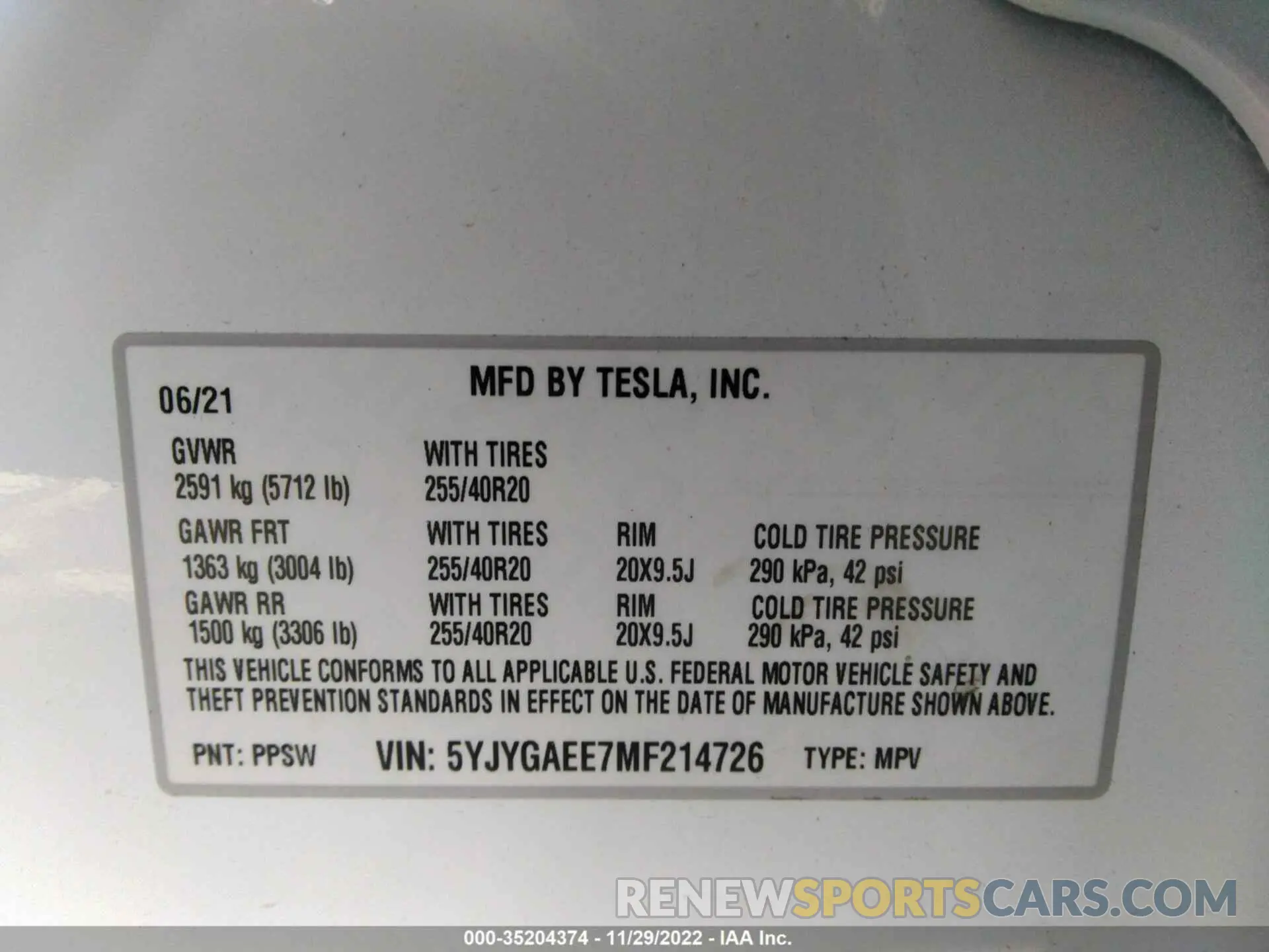 9 Photograph of a damaged car 5YJYGAEE7MF214726 TESLA MODEL Y 2021