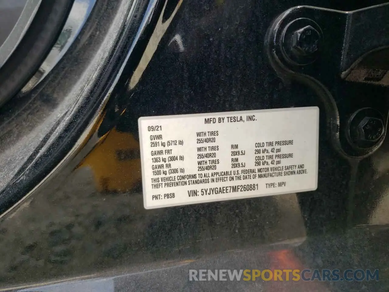 12 Фотография поврежденного автомобиля 5YJYGAEE7MF260881 TESLA MODEL Y 2021