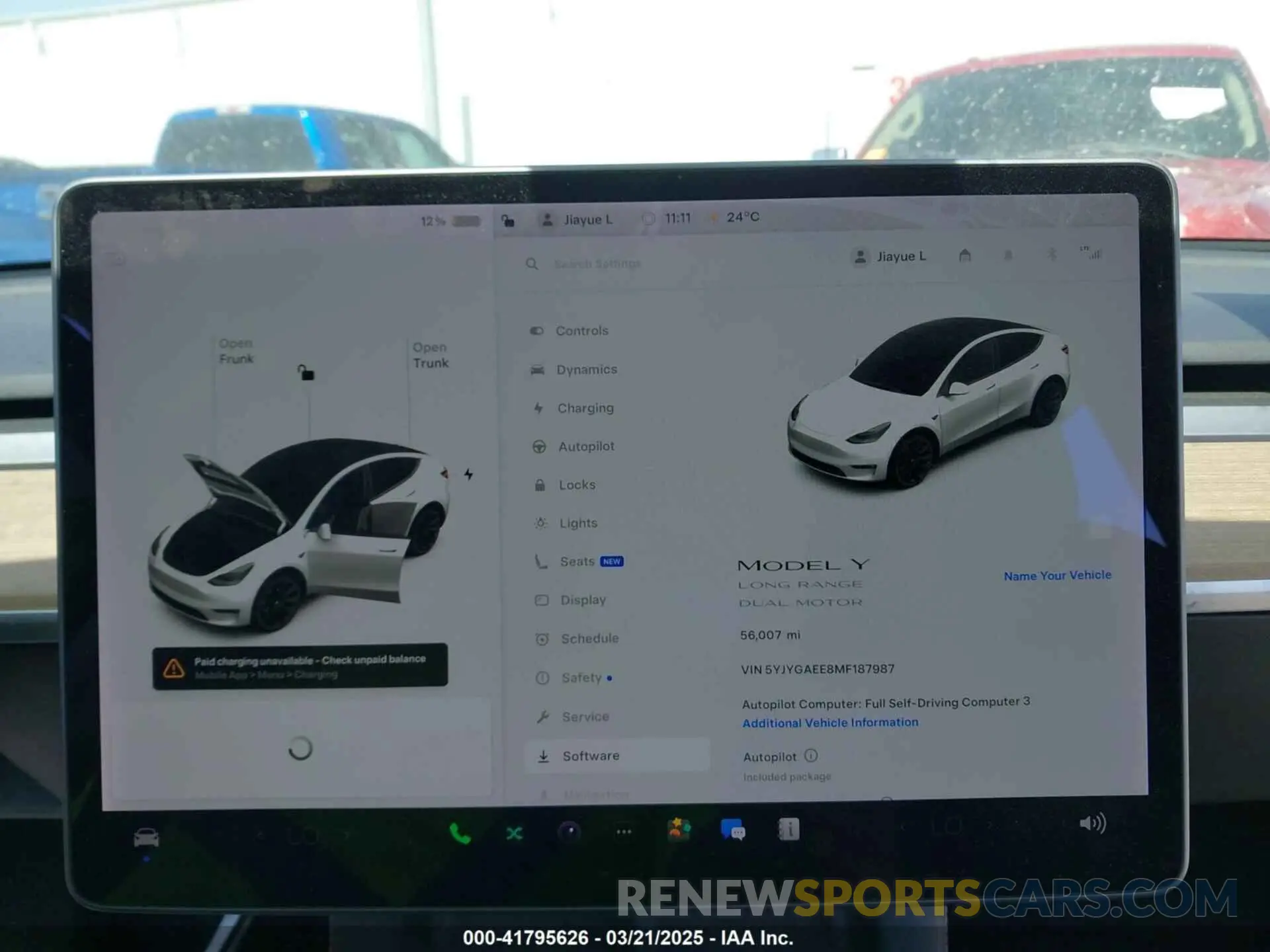 7 Фотография поврежденного автомобиля 5YJYGAEE8MF187987 TESLA MODEL Y 2021