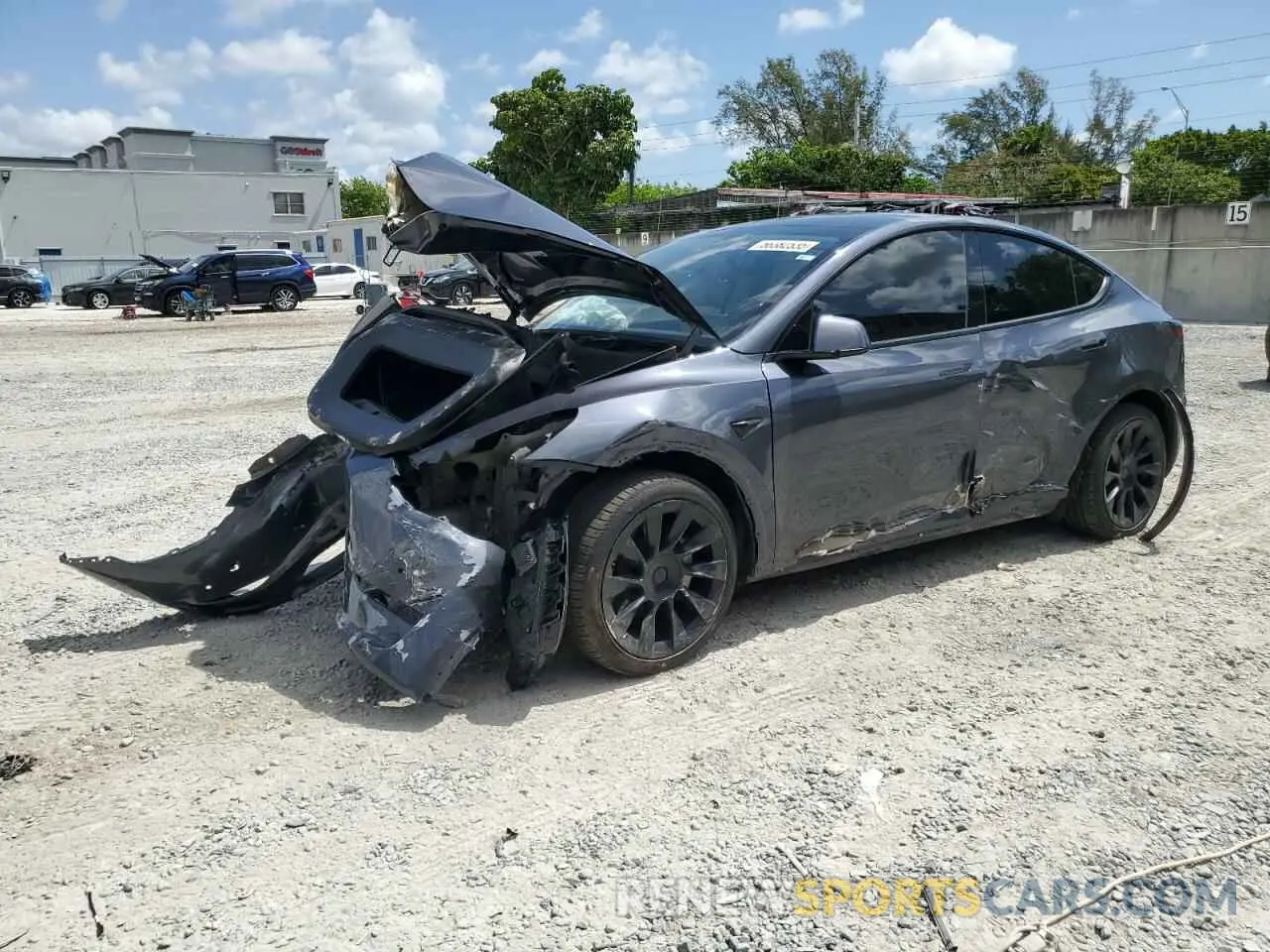 1 Photograph of a damaged car 5YJYGAEE8MF208854 TESLA MODEL Y 2021