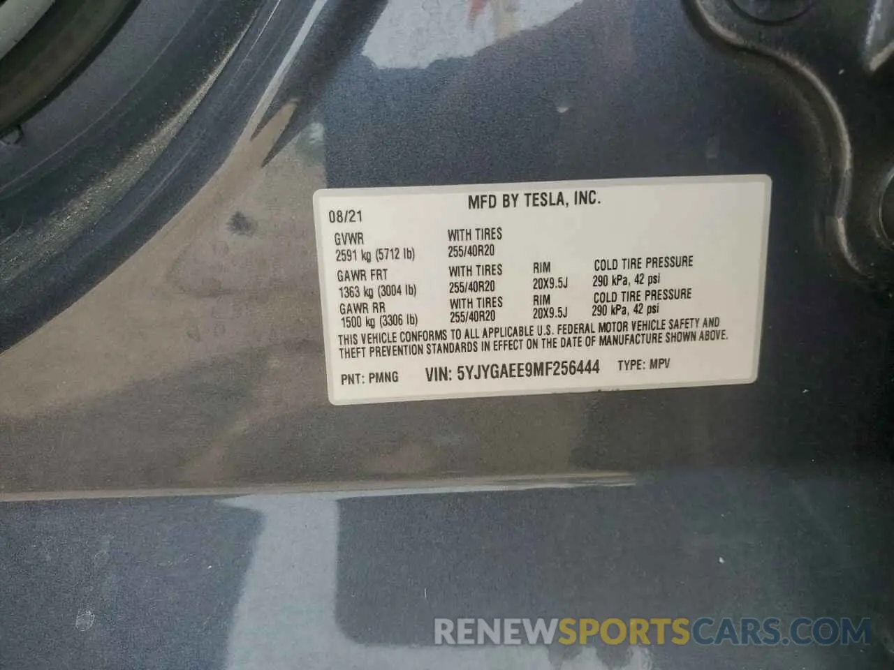 12 Фотография поврежденного автомобиля 5YJYGAEE9MF256444 TESLA MODEL Y 2021