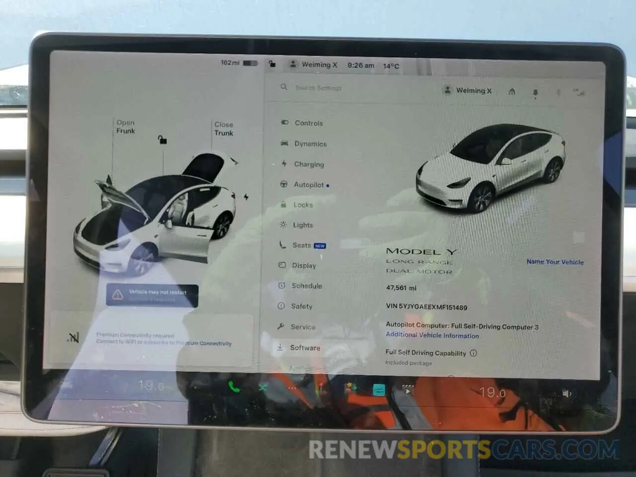 9 Photograph of a damaged car 5YJYGAEEXMF151489 TESLA MODEL Y 2021