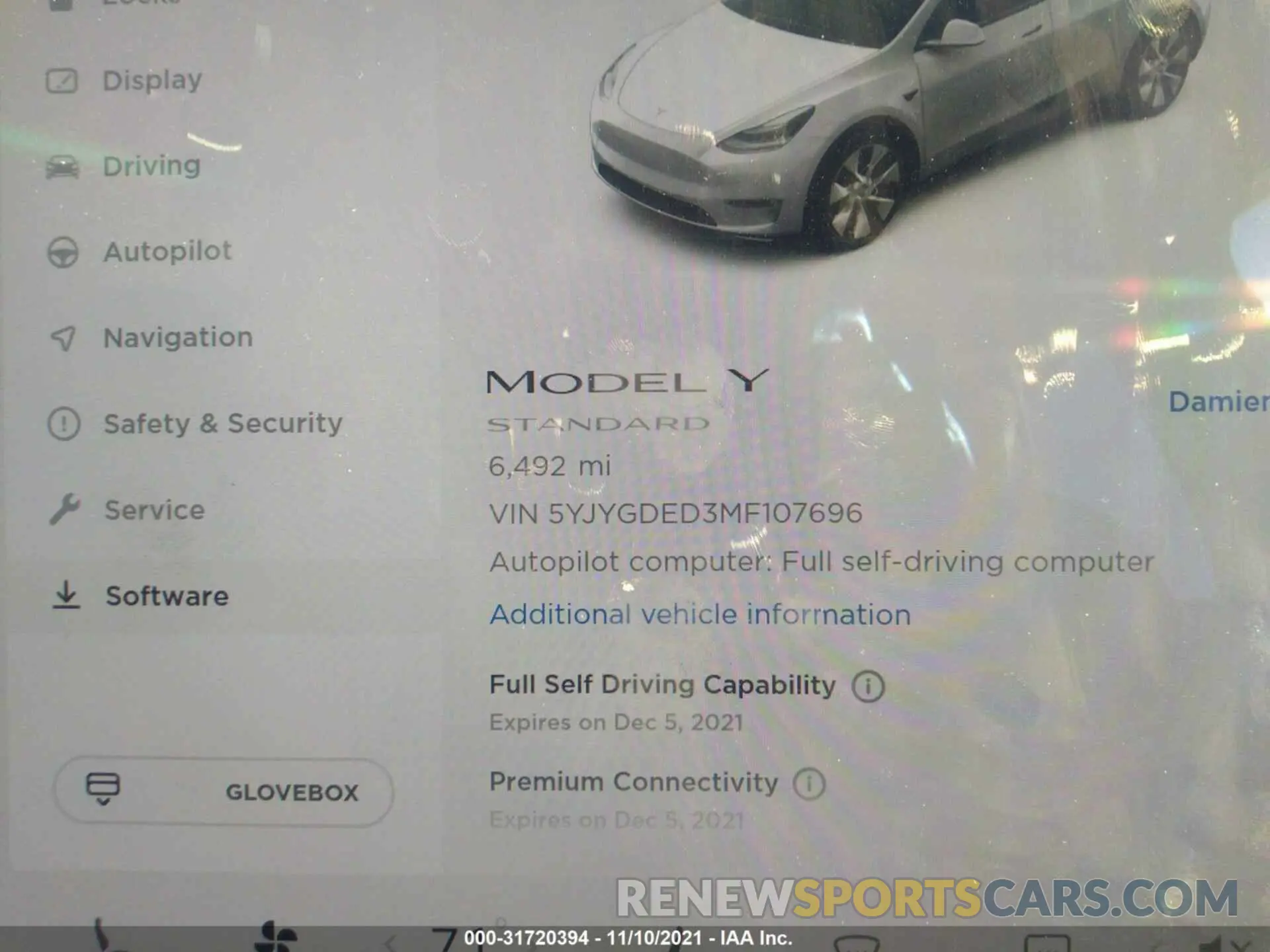 7 Photograph of a damaged car 5YJYGDED3MF107696 TESLA MODEL Y 2021