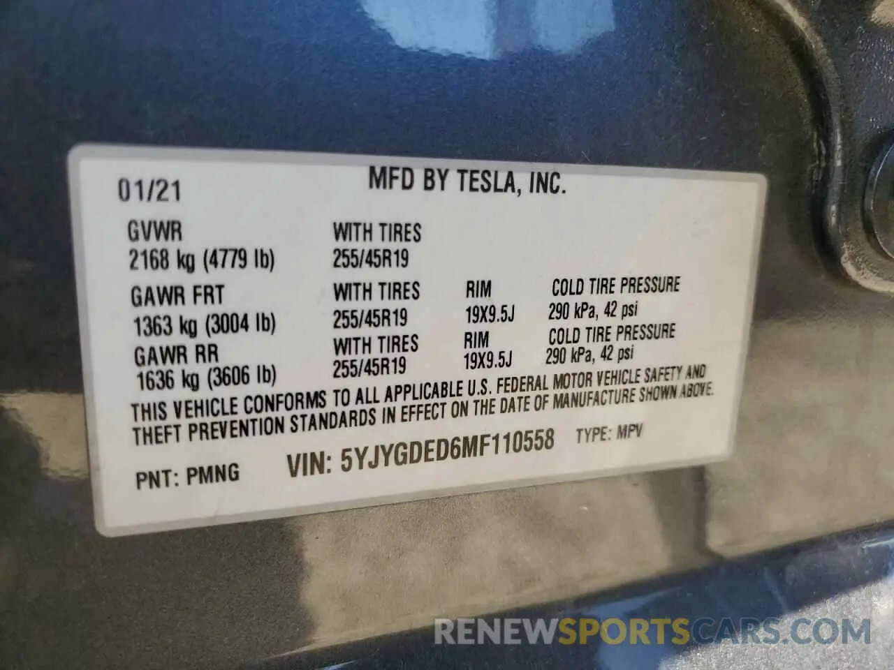 15 Photograph of a damaged car 5YJYGDED6MF110558 TESLA MODEL Y 2021
