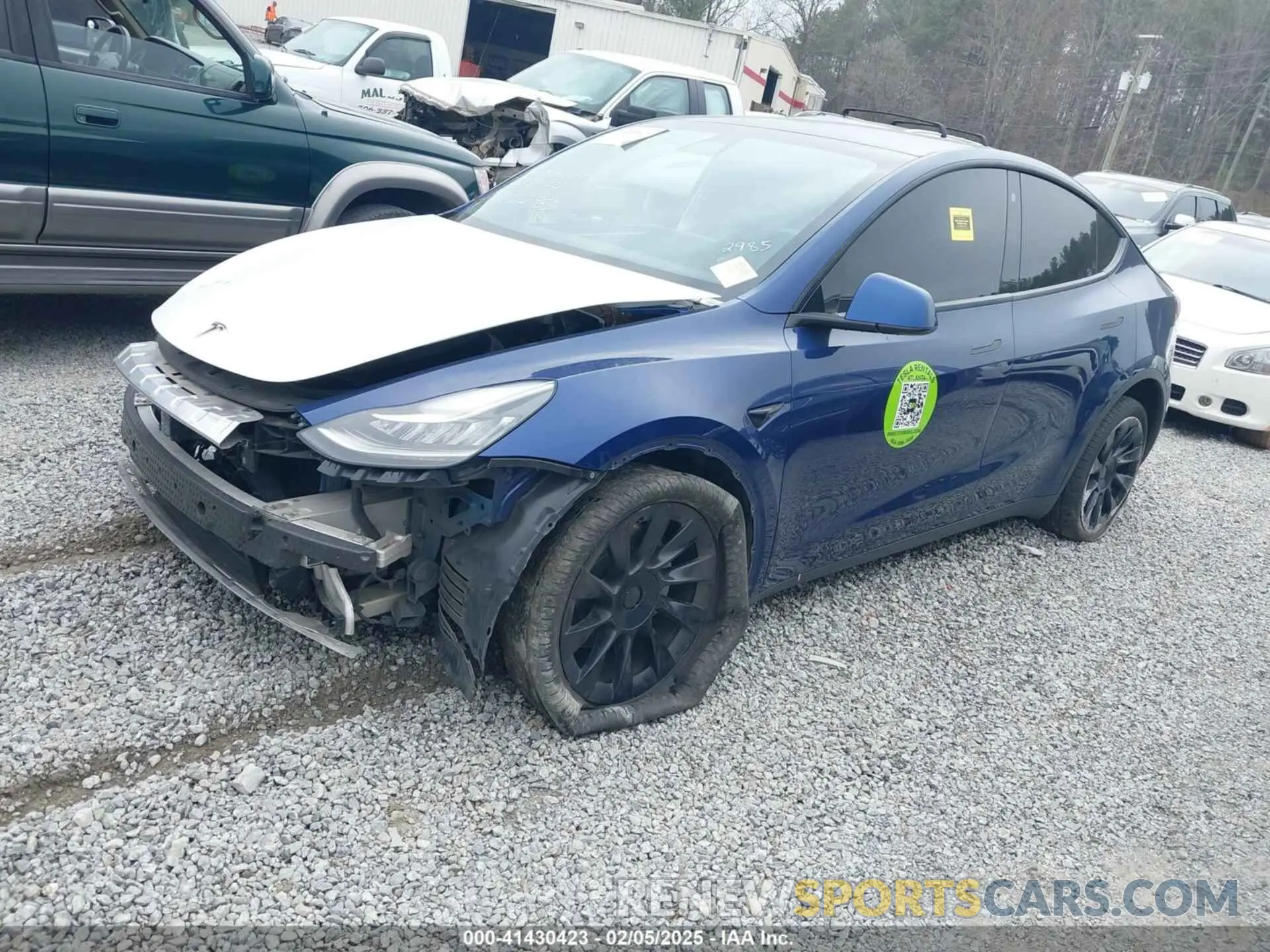 2 Фотография поврежденного автомобиля 5YJYGDED8MF122985 TESLA MODEL Y 2021