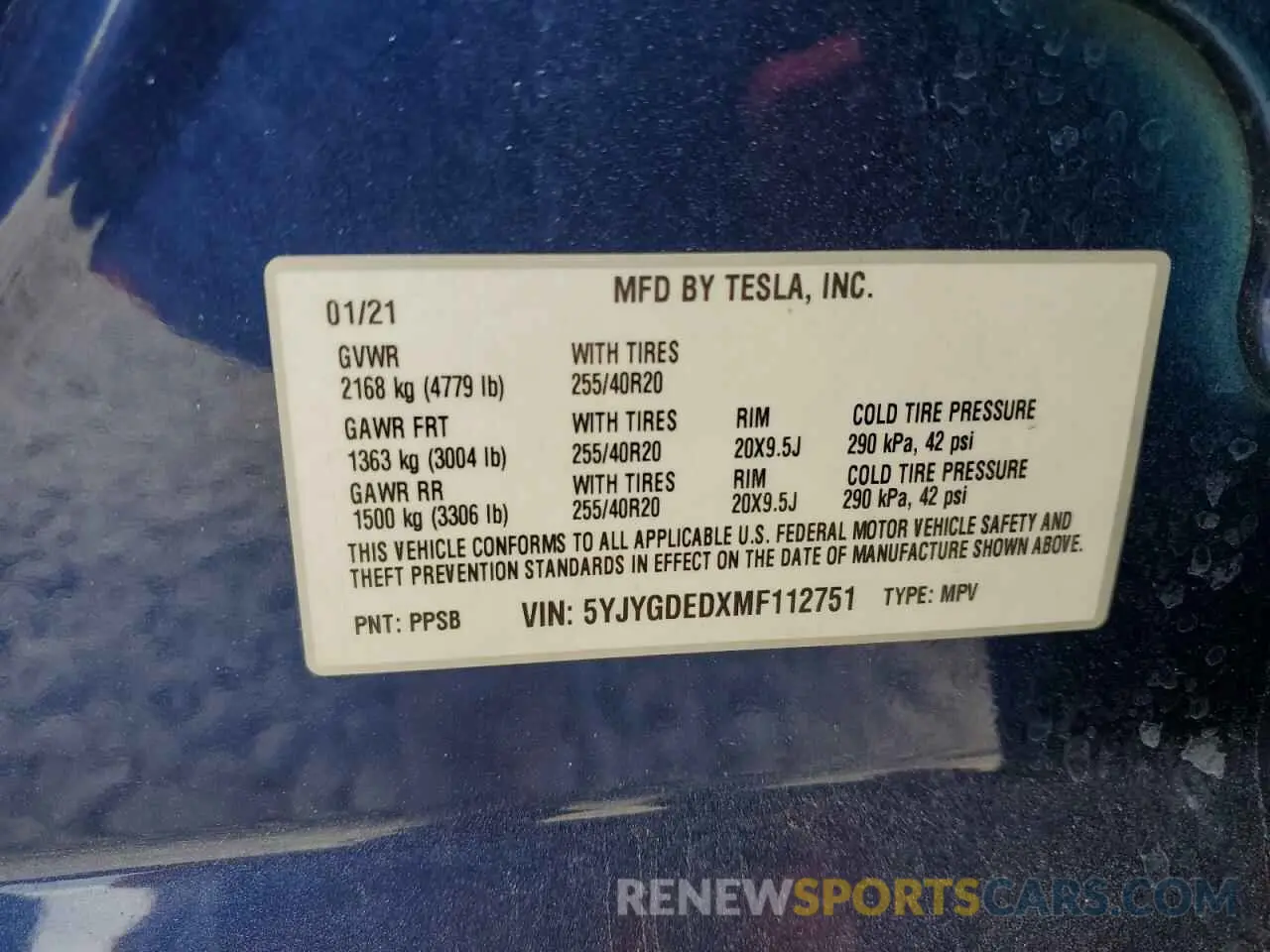 14 Photograph of a damaged car 5YJYGDEDXMF112751 TESLA MODEL Y 2021