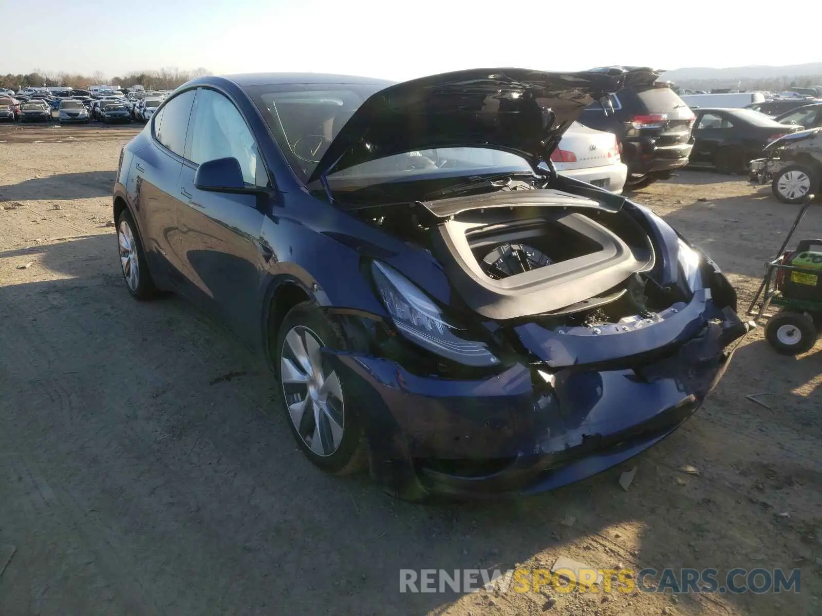 1 Photograph of a damaged car 5YJYGDEE0MF066761 TESLA MODEL Y 2021