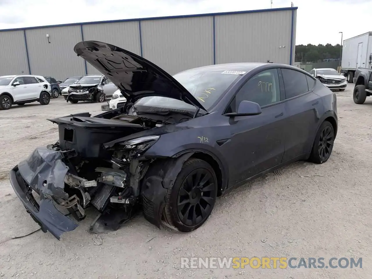 2 Photograph of a damaged car 5YJYGDEE0MF115506 TESLA MODEL Y 2021