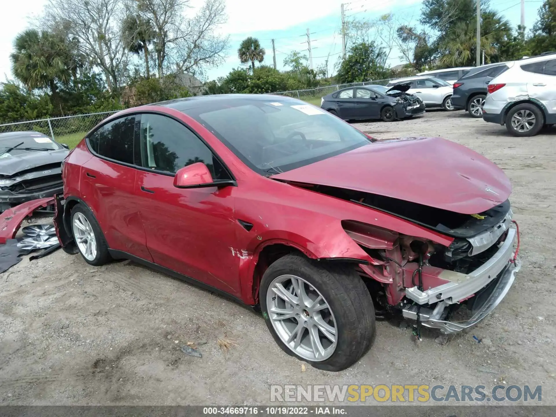 1 Photograph of a damaged car 5YJYGDEE0MF118549 TESLA MODEL Y 2021