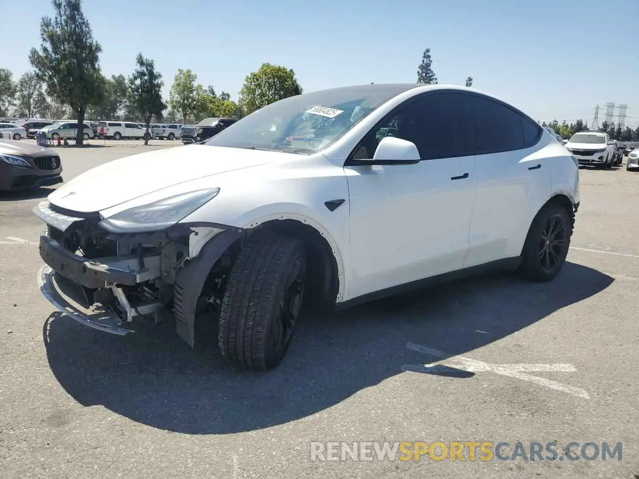 1 Photograph of a damaged car 5YJYGDEE0MF153074 TESLA MODEL Y 2021