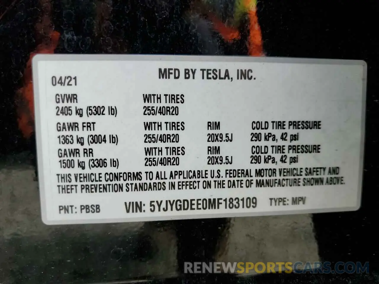 13 Фотография поврежденного автомобиля 5YJYGDEE0MF183109 TESLA MODEL Y 2021
