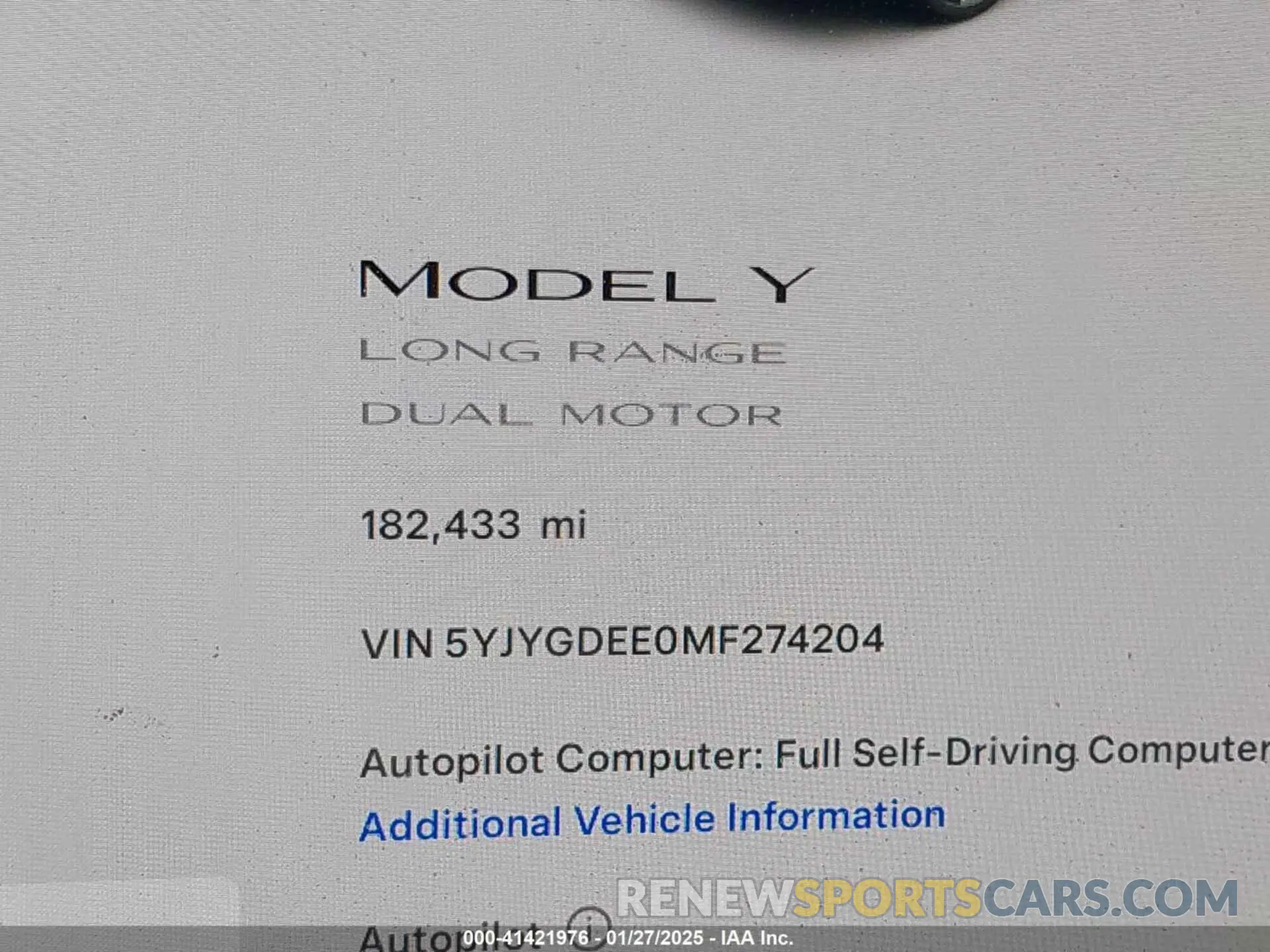 16 Photograph of a damaged car 5YJYGDEE0MF274204 TESLA MODEL Y 2021