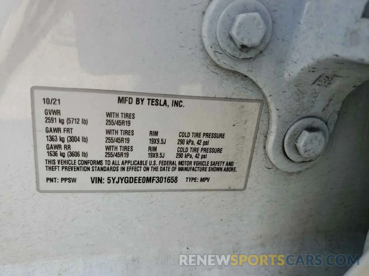 14 Фотография поврежденного автомобиля 5YJYGDEE0MF301658 TESLA MODEL Y 2021