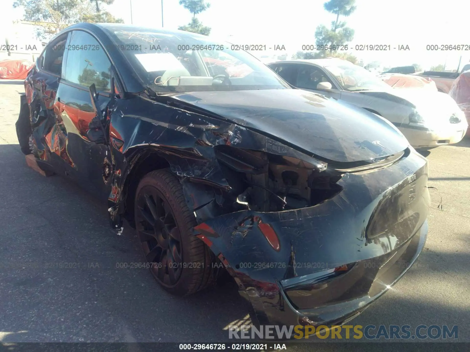 1 Photograph of a damaged car 5YJYGDEE1MF080720 TESLA MODEL Y 2021
