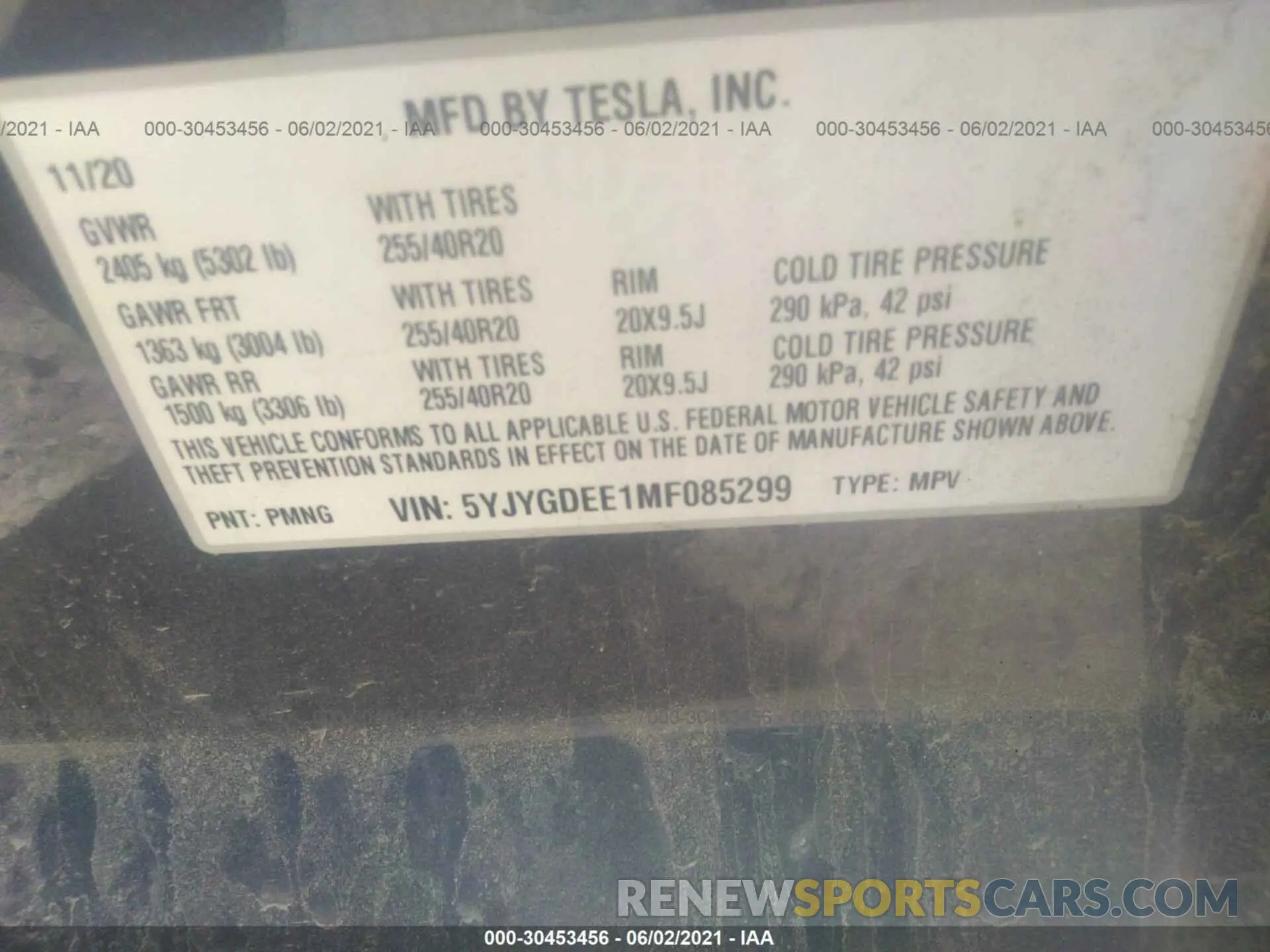 9 Photograph of a damaged car 5YJYGDEE1MF085299 TESLA MODEL Y 2021