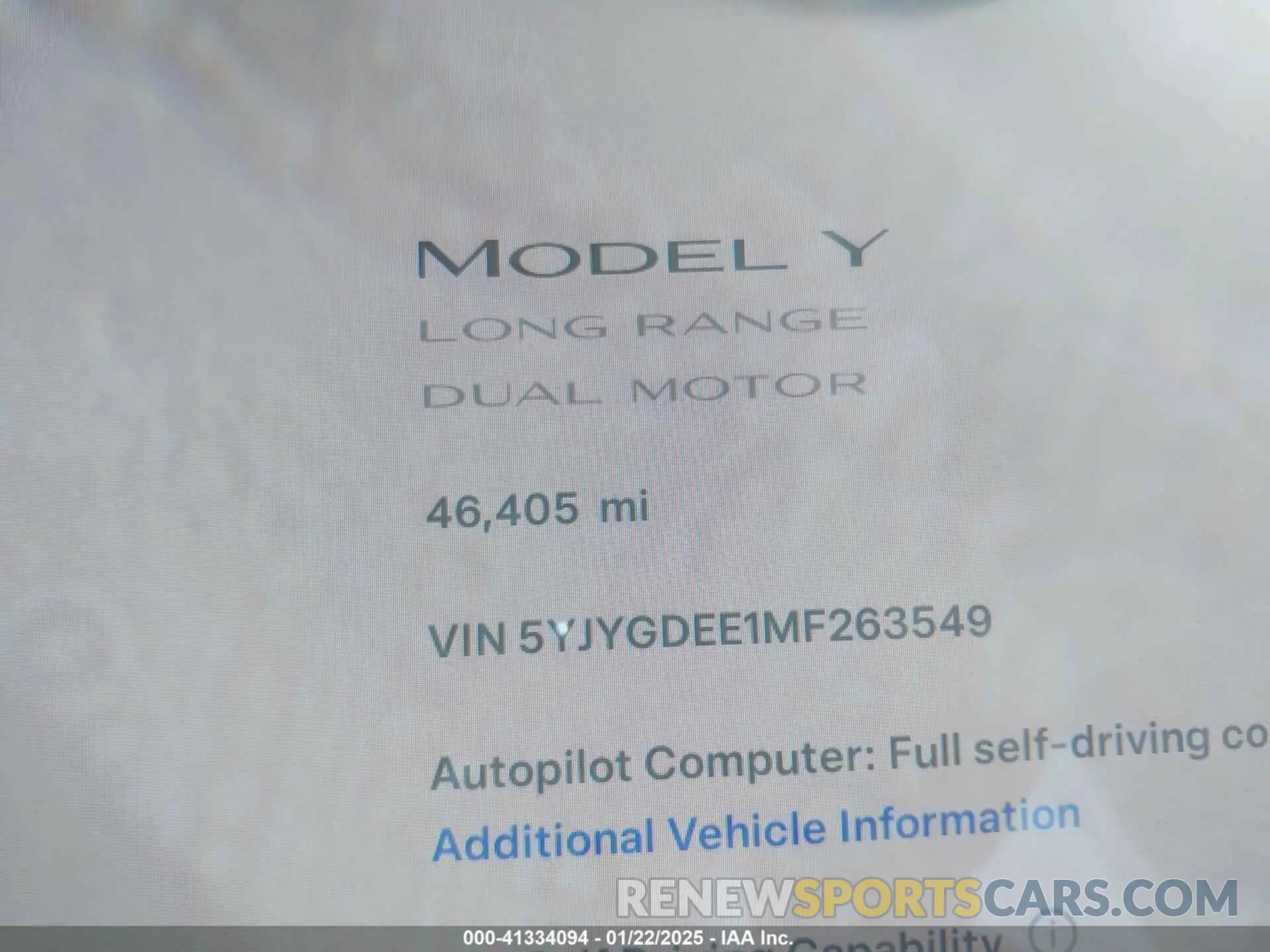 15 Фотография поврежденного автомобиля 5YJYGDEE1MF263549 TESLA MODEL Y 2021