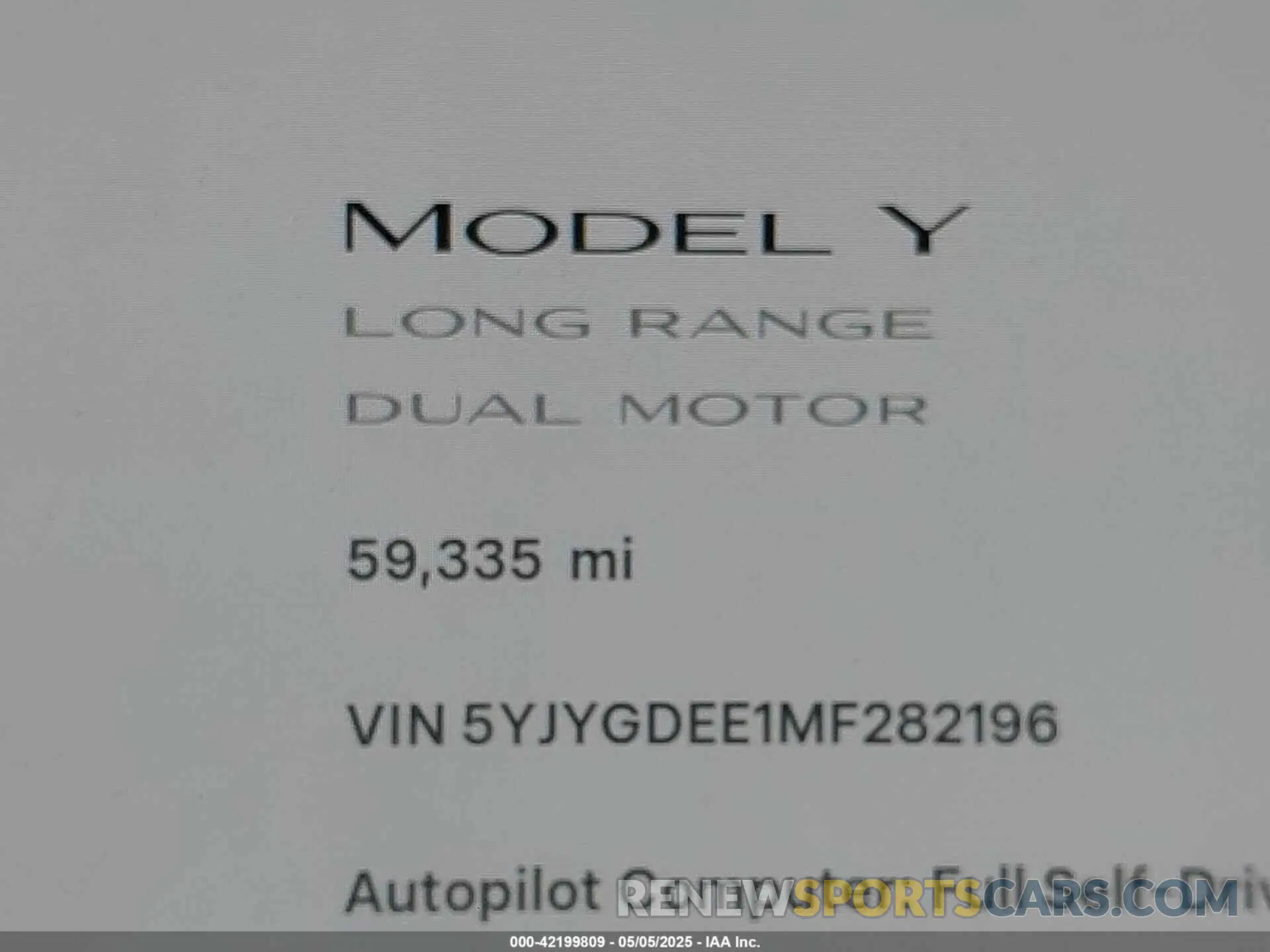 16 Фотография поврежденного автомобиля 5YJYGDEE1MF282196 TESLA MODEL Y 2021